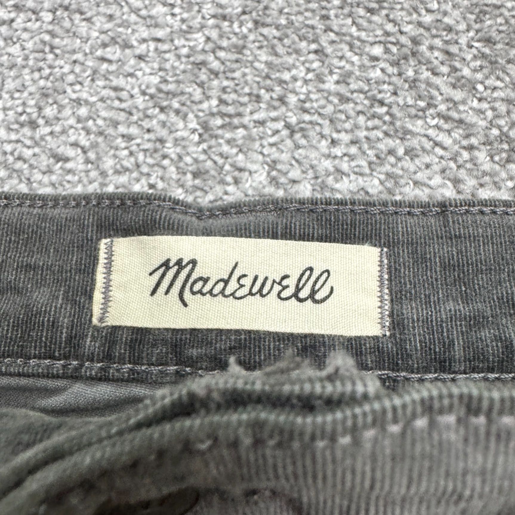 Madewell Madewell High Rise Skinny Velvet Pants Womens 29 Tall Dark Gray Stretch Casual Size 29" - 7 Thumbnail