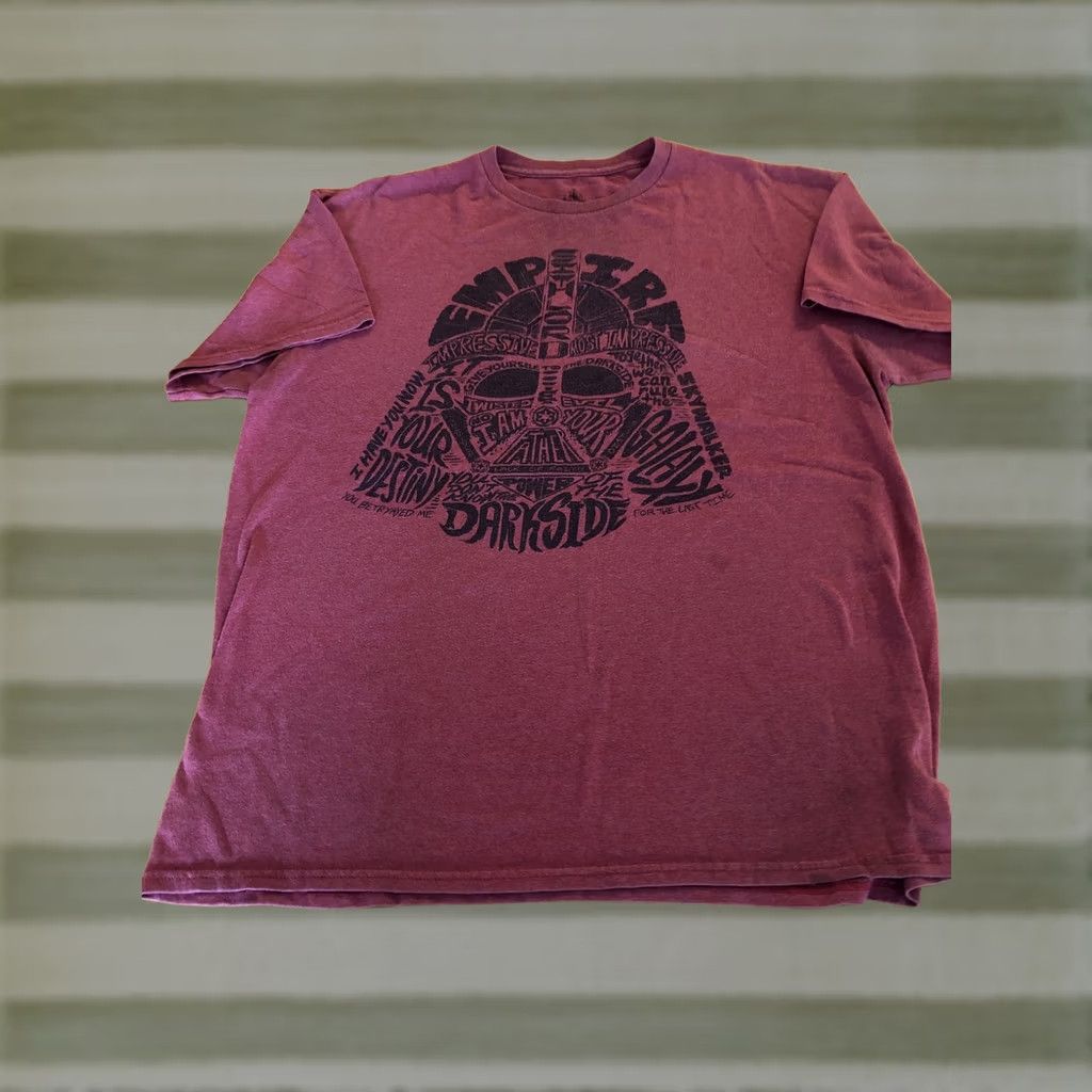 Disney VINTAGE Disney Star Wars Darth Vader Quotes T-Shirt Red Large Mens Short Sleeve Regular Fit Size US L / EU 52-54 / 3 - 1 Thumbnail