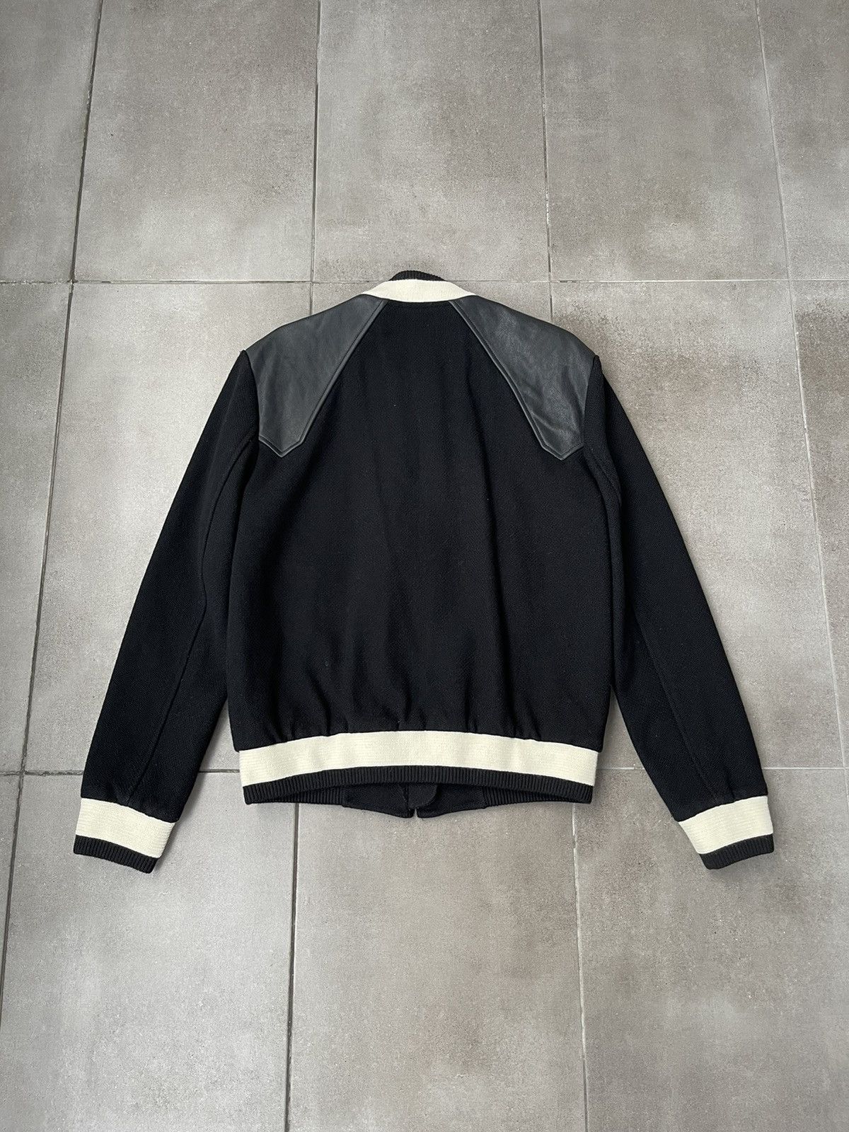 Saint Laurent Paris SS19 Saint Laurent Two Tone Black Wool Teddy Bomber Jacket Size US S / EU 44-46 / 1 - 8 Thumbnail