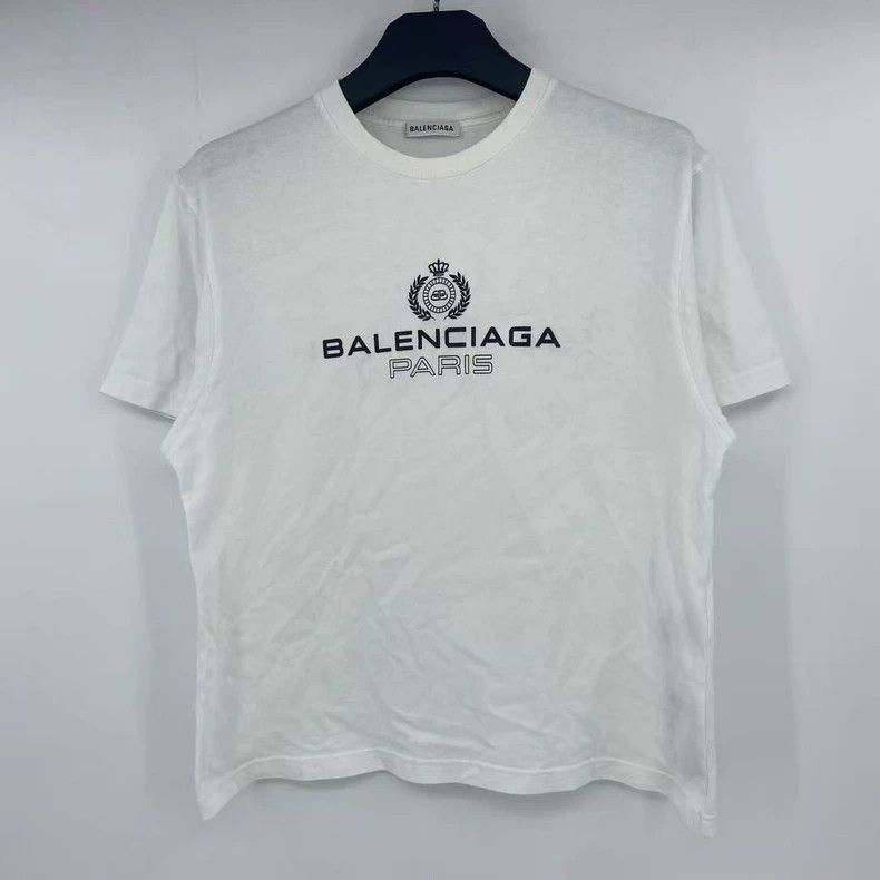 Balenciaga Balenciaga Crown Wheat Letter Short Sleeve Size US S / EU 44-46 / 1 - 1 Thumbnail