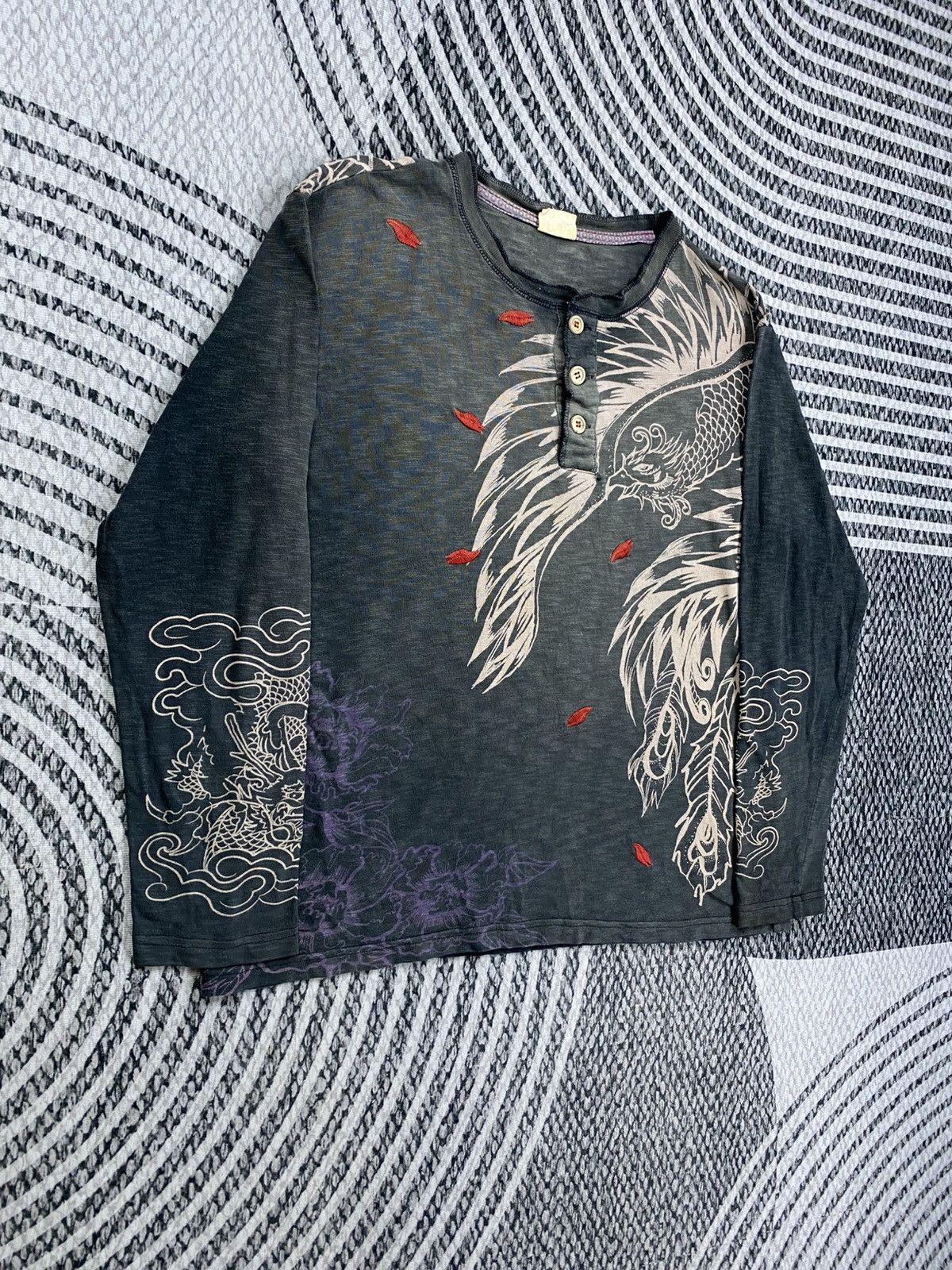 Japanese Brand Vintage Japanese Brand Sukajan Dragon Embroidery Shirt Size US L / EU 52-54 / 3 - 3 Thumbnail