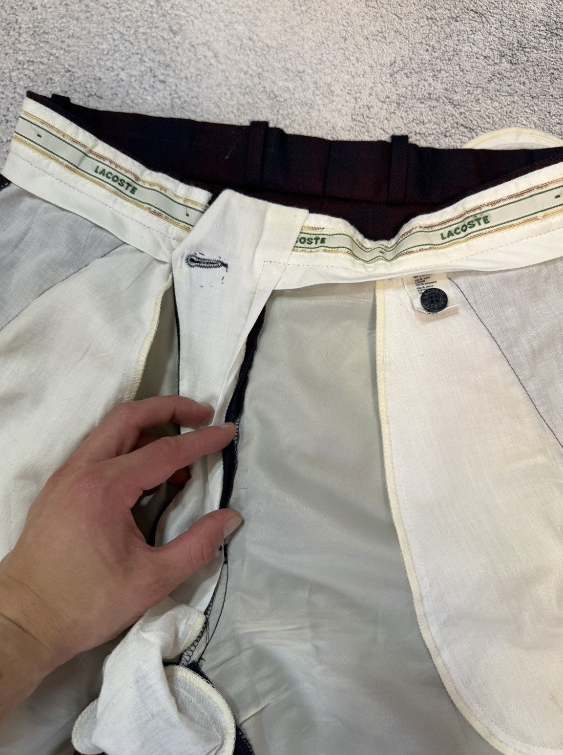 Lacoste Vintage Lacoste Pants Trousers Men Made In France Wool Plaid Size US 30 / EU 46 - 20 Thumbnail