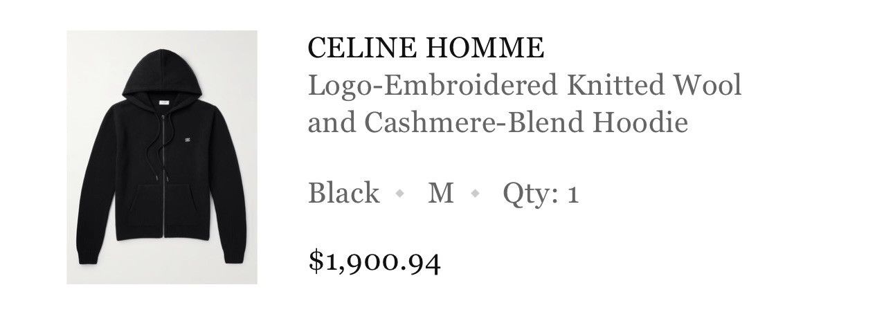 Celine CELINE HOMME Knitted Wool and Cashmere-Blend Hoodie Size US M / EU 48-50 / 2 - 4 Thumbnail