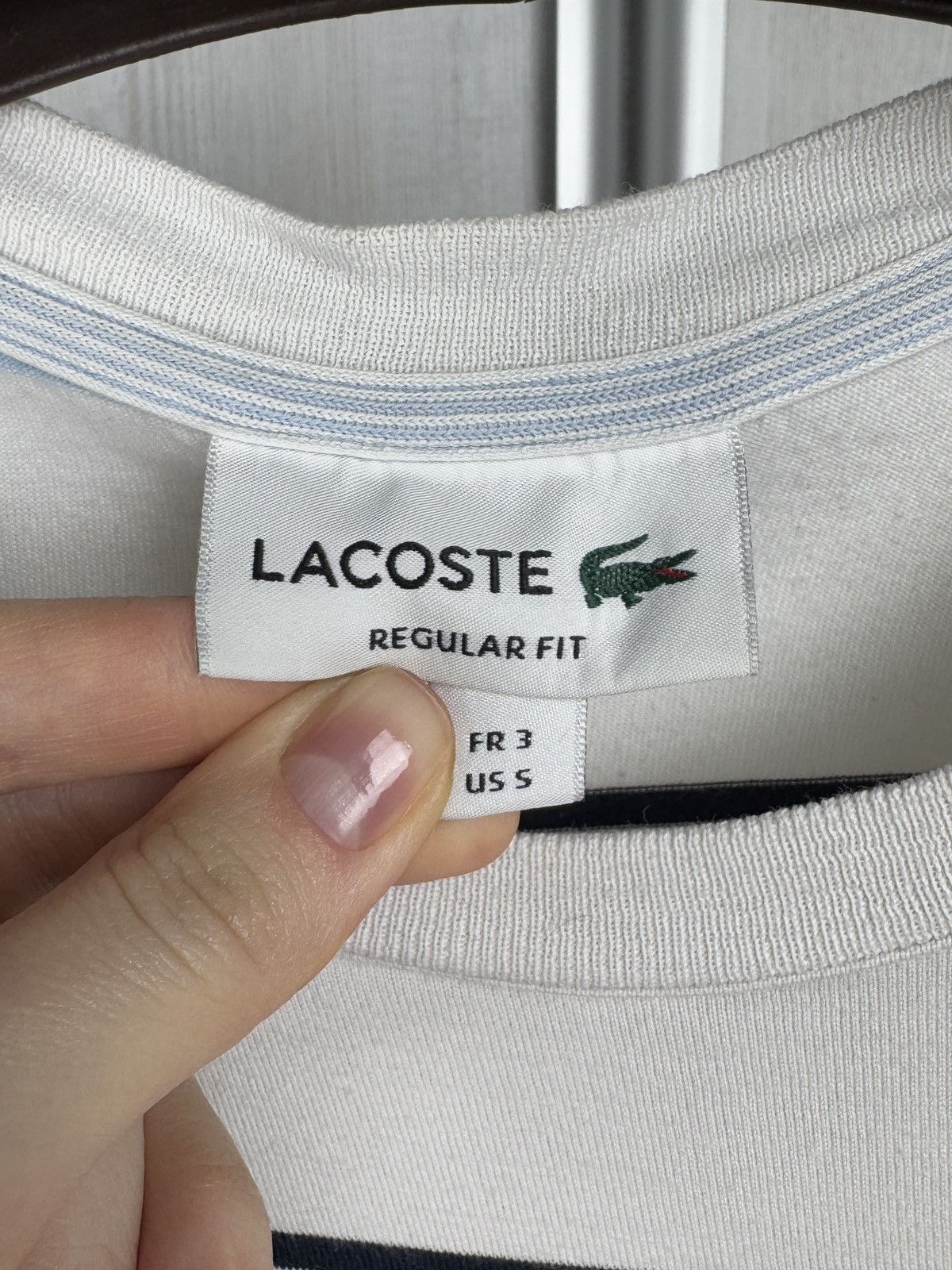 Lacoste Lacoste white striped cotton linen tee shirt size S Size US S / EU 44-46 / 1 - 8 Thumbnail