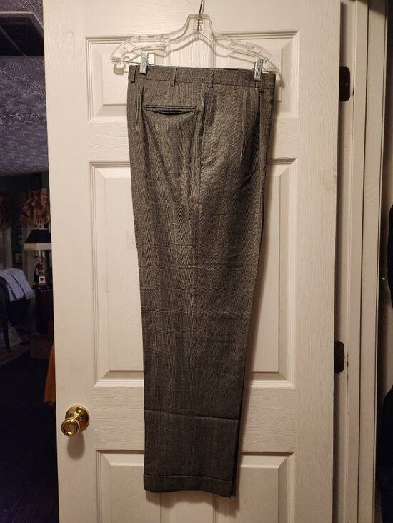 Jos. A. Bank jos.a.bank men's gray 100%wool dress pants size: 38/32 Size 38R - 3 Thumbnail