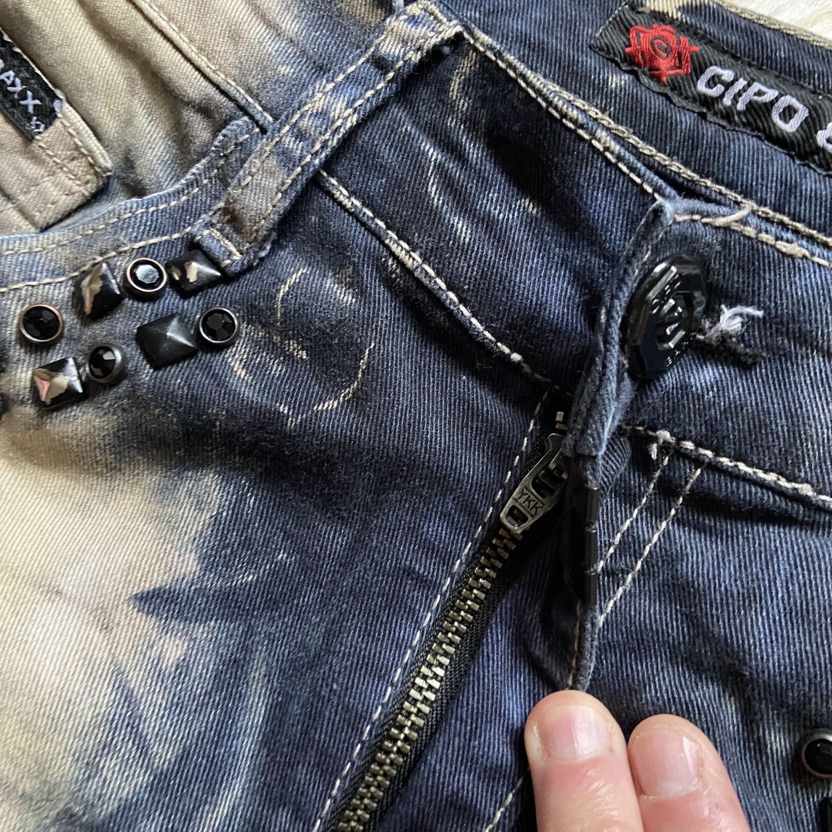 If Six Was Nine 📌Crazy Cipo & Baxx Vintage Avant Garde Acid Wash Jeans Size US 30 / EU 46 - 8 Thumbnail