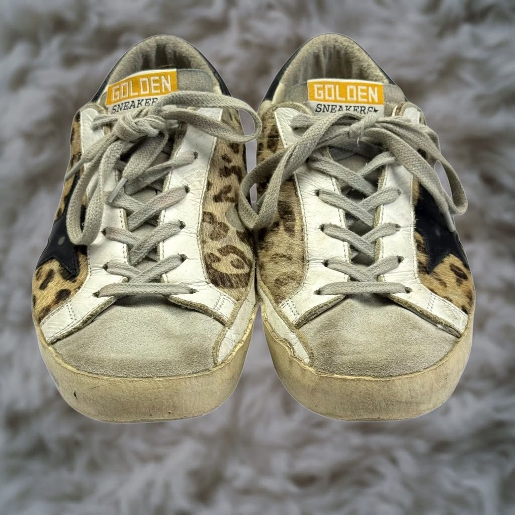 Golden Goose VINTAGE: No, Golden Goose Superstar Snow Leopard Print Distressed Sneakers Womens Size 37EU Sneakers Size US 7 / IT 37 - 1 Thumbnail