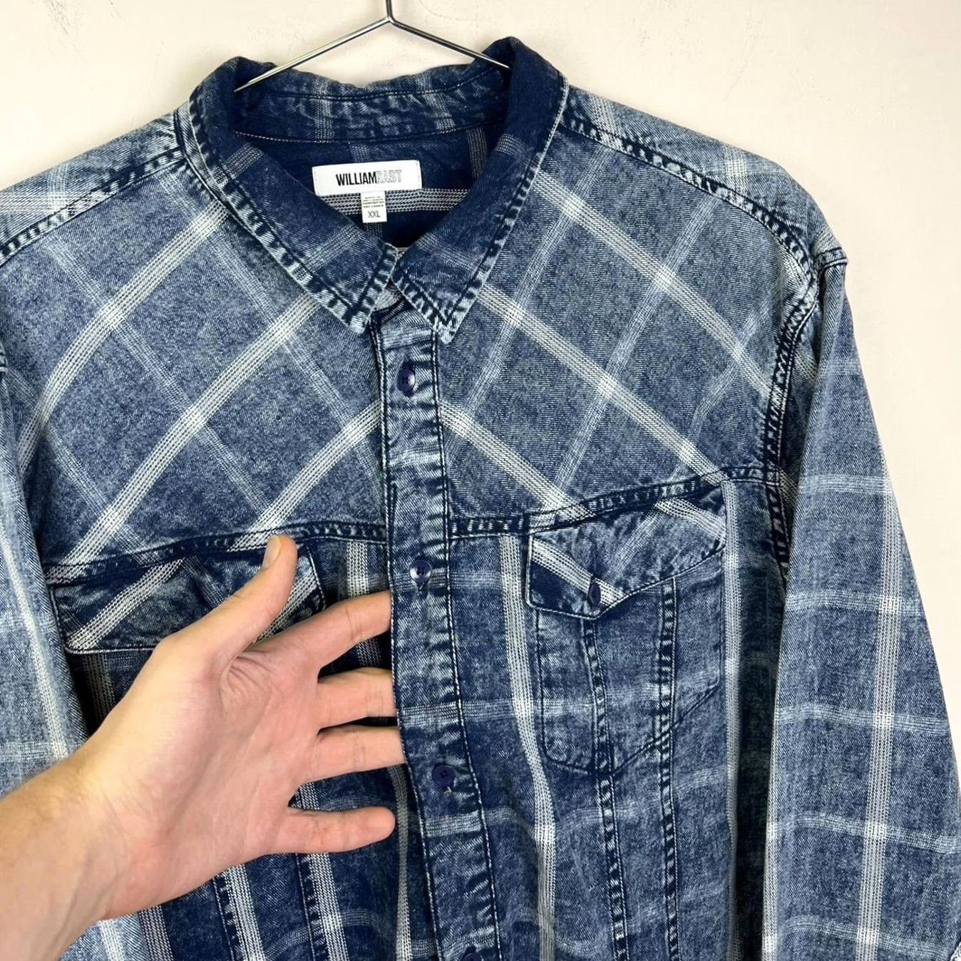 Denime VINTAGE William Lost Denim Plaid Button-Up Shirt XL Blue Men Button-Up Long Sleeve Shirt Size US XL / EU 56 / 4 - 4 Thumbnail
