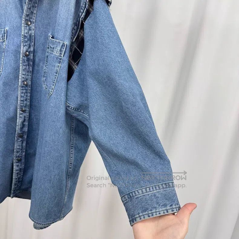 Balenciaga Balenciaga size 41 Two-Piece Checkered Denim Shirt Jacket Size US M / EU 48-50 / 2 - 5 Thumbnail
