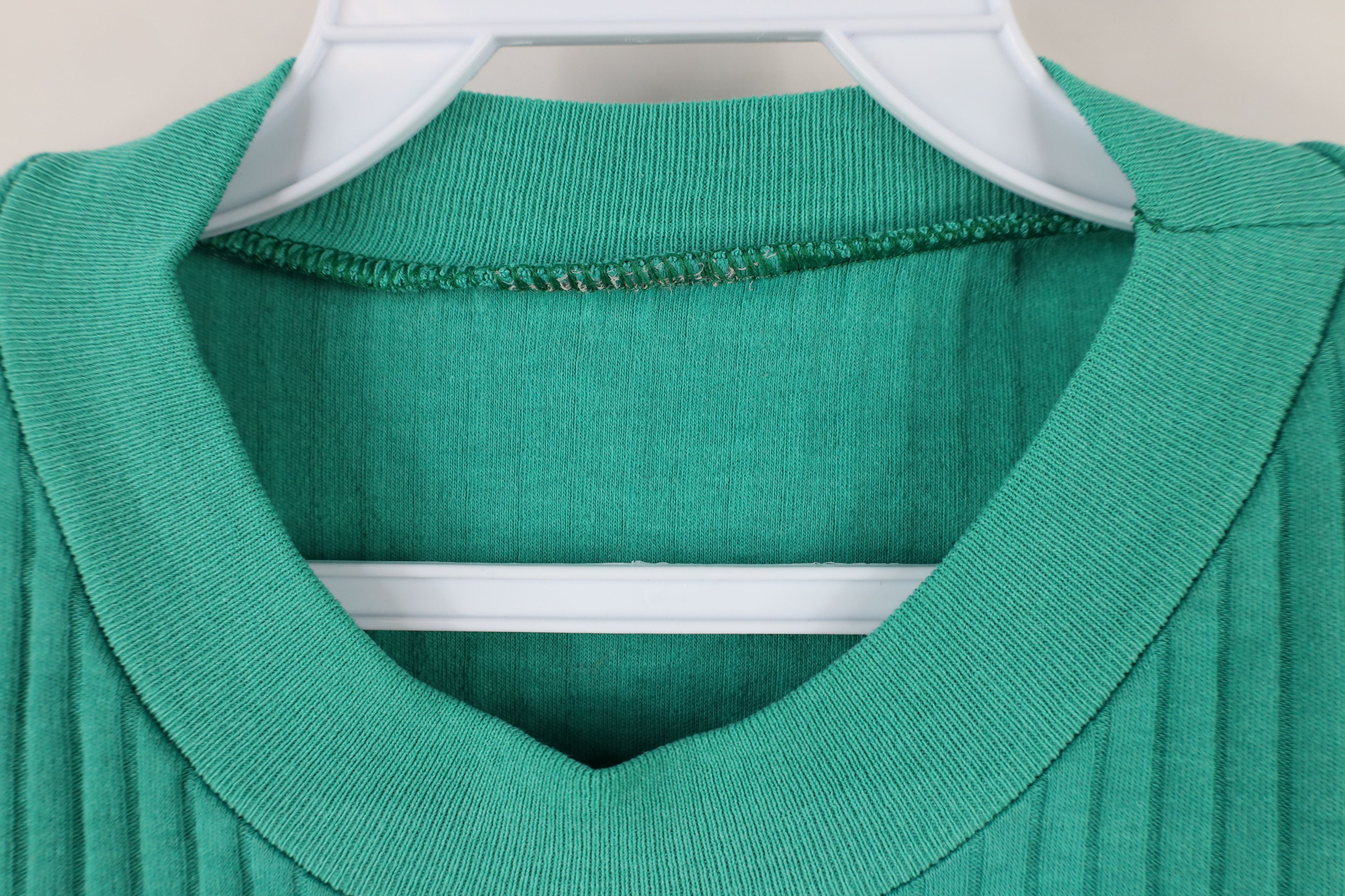 Fila × Vintage Vintage 90s Fila Spell Ribbed Knit Short Sleeve T-Shirt Teal Size US M / EU 48-50 / 2 - 8 Thumbnail