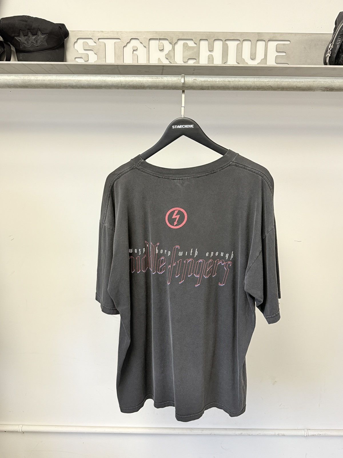 Vintage Vintage Marlyn Manson Halo Middle Finger Shirt Size US XL / EU 56 / 4 - 3 Thumbnail