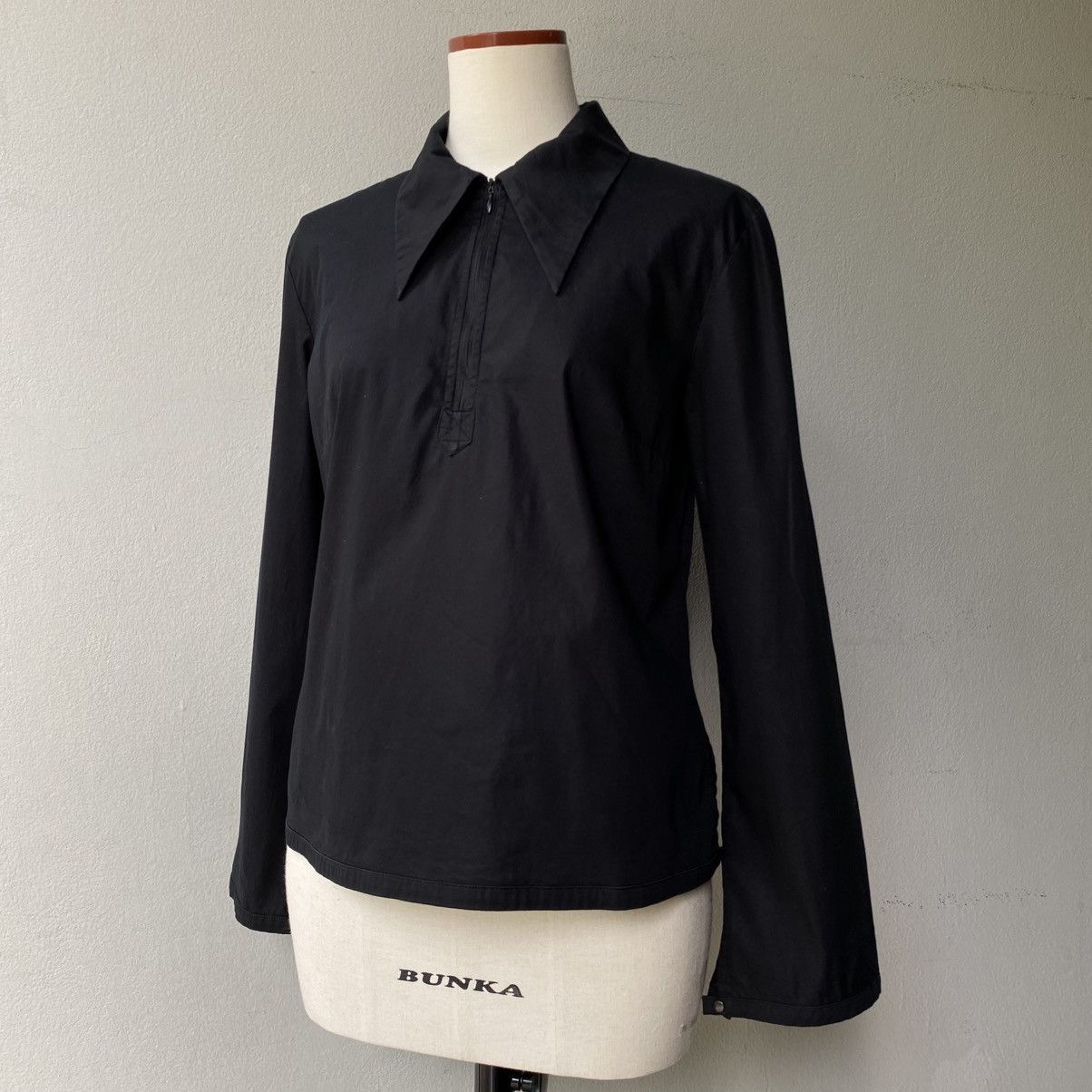 Cop Copine COP. COPINE Black Zip-Collar Blouse Size XS / US 0-2 / IT 36-38 - 10 Thumbnail