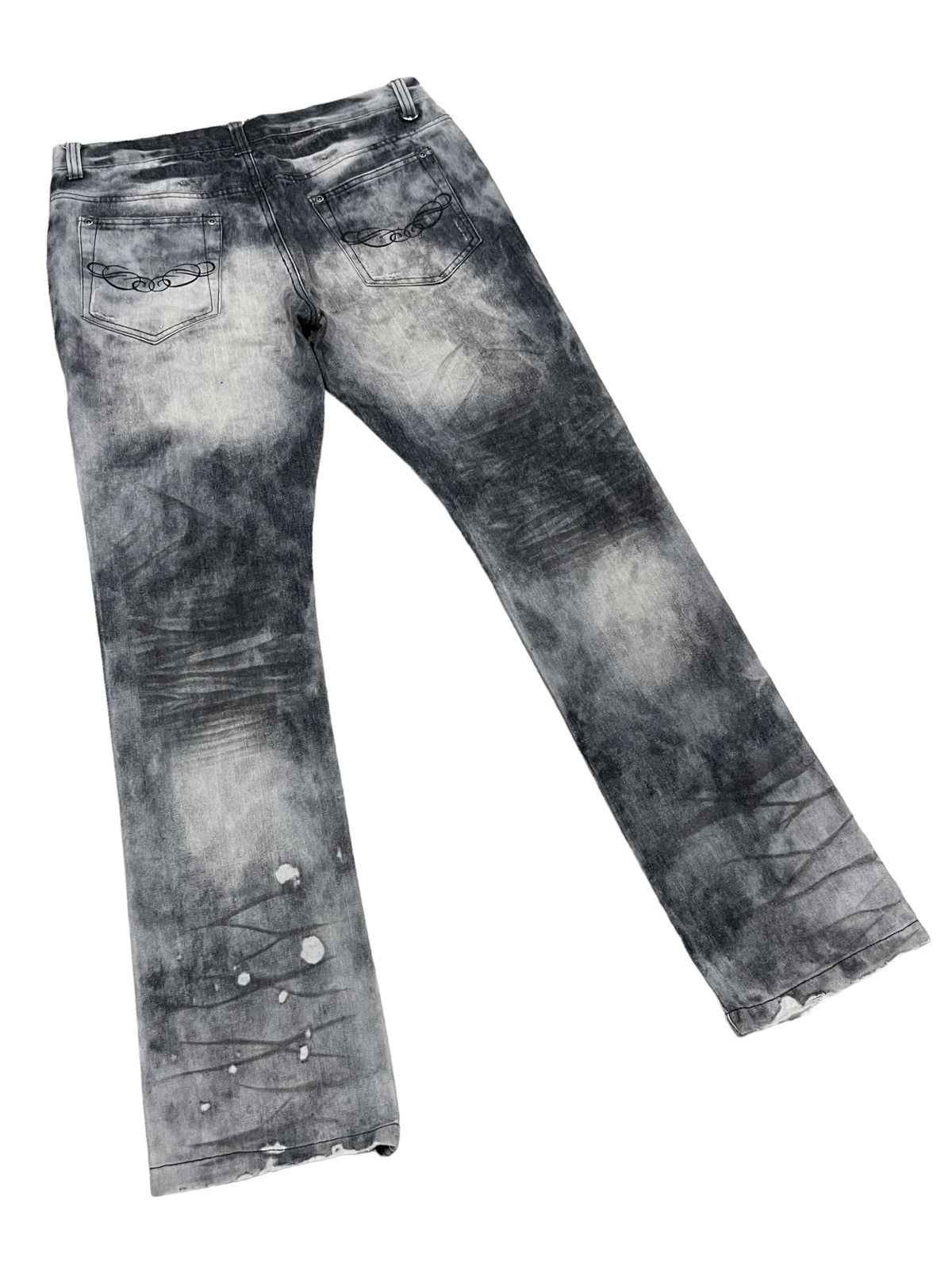In The Attic 🔥IN THE ATTIC HOMME Punk Bleach Wash Smoke Distressed Denim Size US 32 / EU 48 - 6 Thumbnail