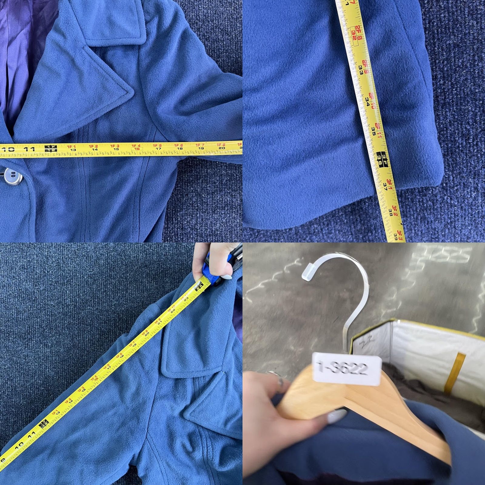 Doublet VINTAGE Susan Lynn Coat Womens M Blue Suede Cloth Double Breasted Belted Shoestring Detail Size M / US 6-8 / IT 42-44 - 8 Thumbnail