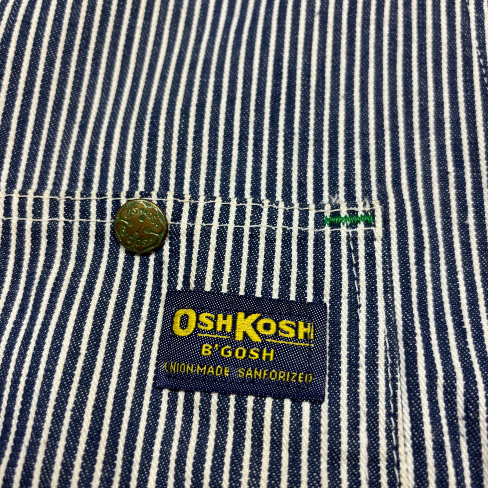 Oshkosh × Vintage Vintage 80s Osh Kosh B'gosh Hickory Stripe Jacket Men's 48 Size US XL / EU 56 / 4 - 3 Thumbnail