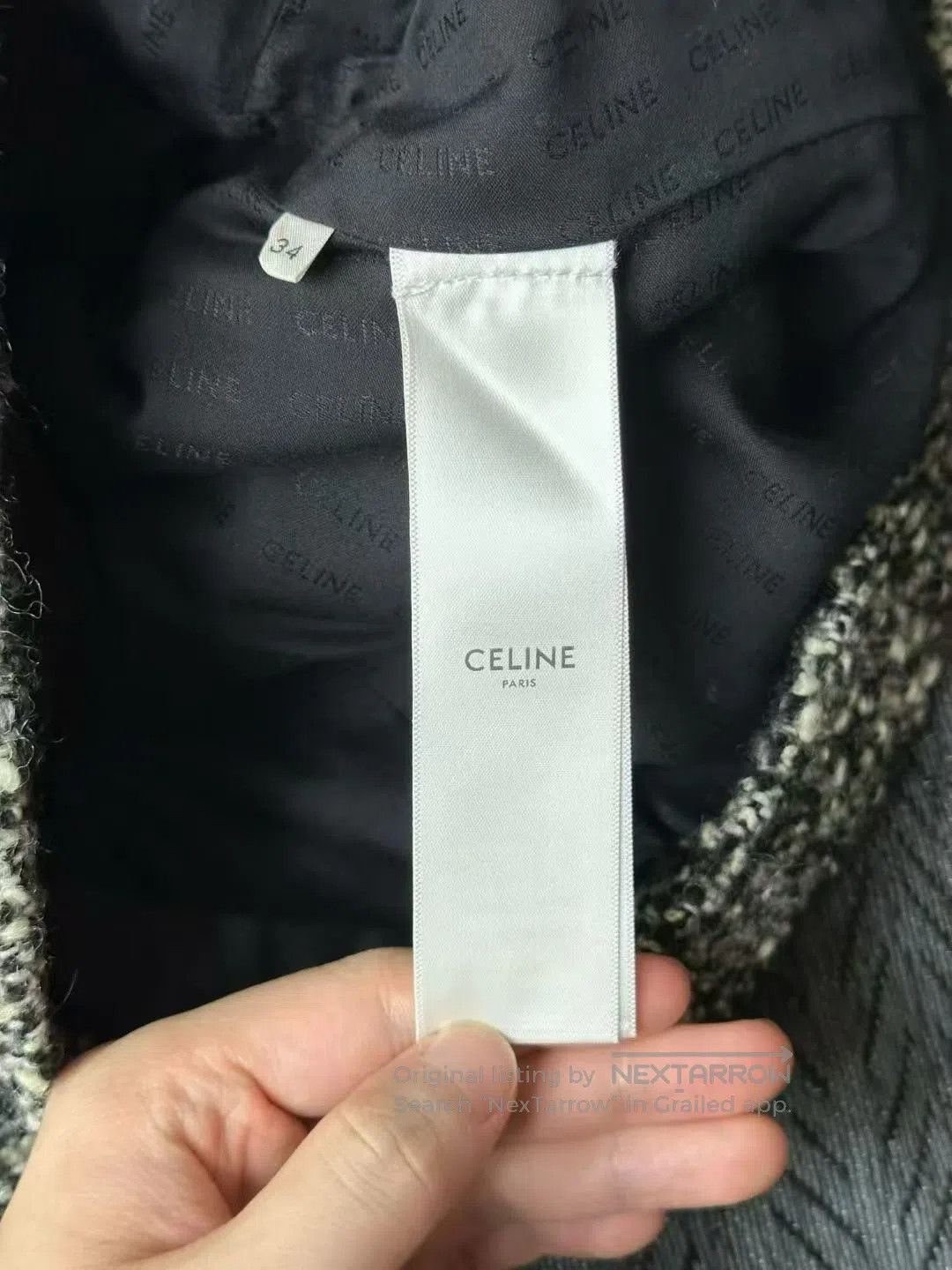 Celine CELINE Black and White Tweed Jacket| Size XXS / US 00 / IT 34 - 4 Thumbnail