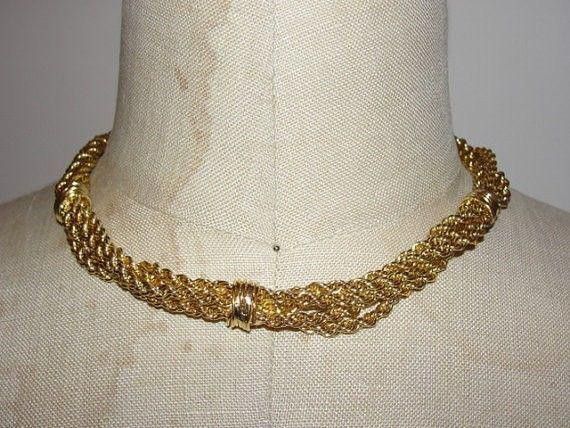 Designer 18 kt Gold Vermeil Hattie Carnegie Rope Torsade Necklace Size ONE SIZE - 1 Thumbnail