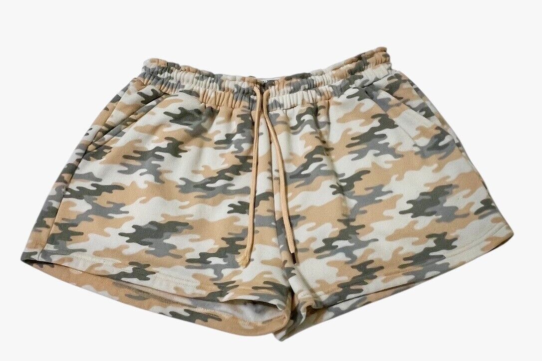 Other Celebrity Pink Shorts Junior/Ladies XL Camo Yellow Gray Tie Size 31" - 1 Thumbnail