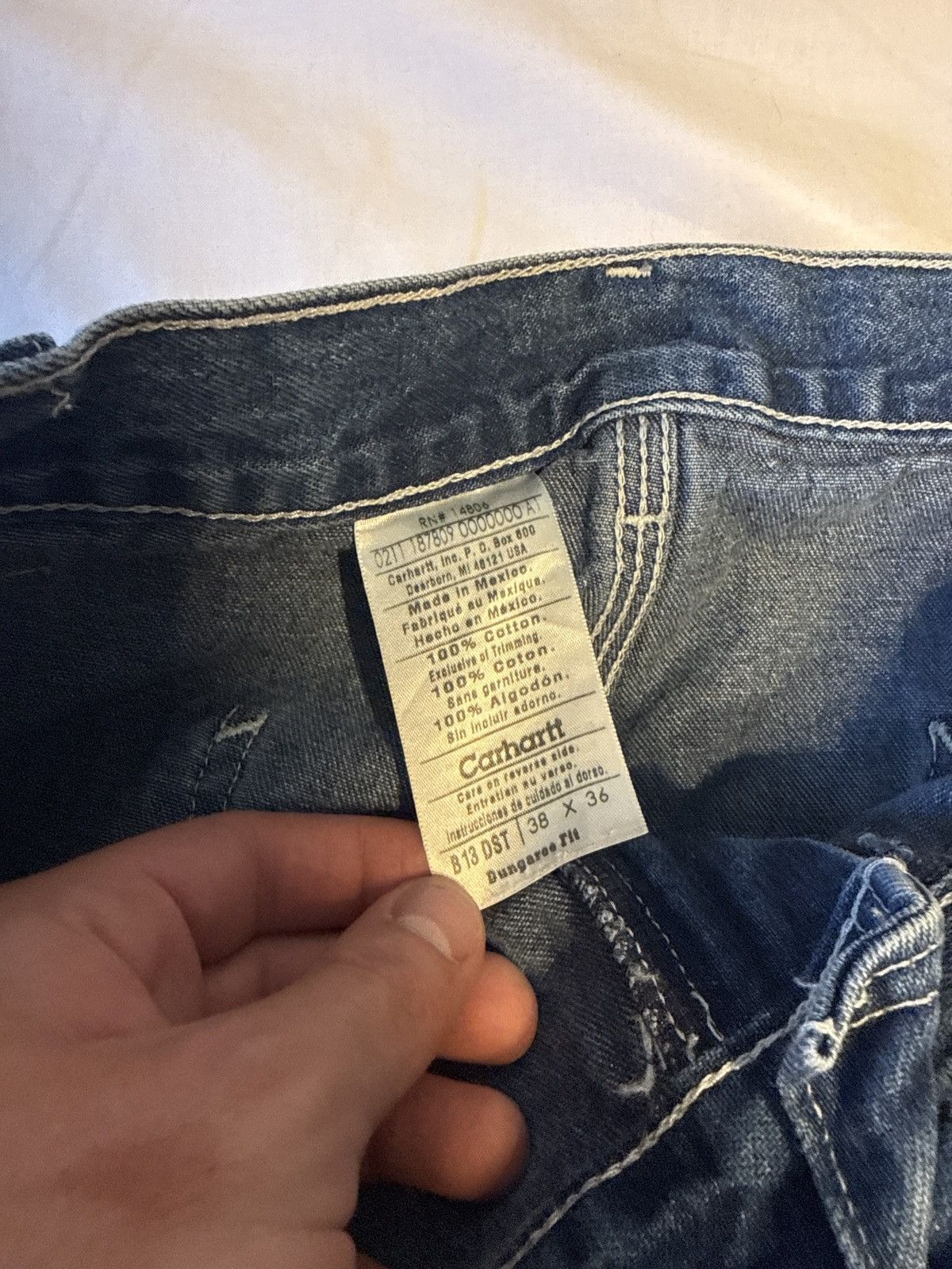 Carhartt Vintage 90s Carhartt Blue Denim Carpenter Jeans Pants Size US 36 / EU 52 - 3 Thumbnail