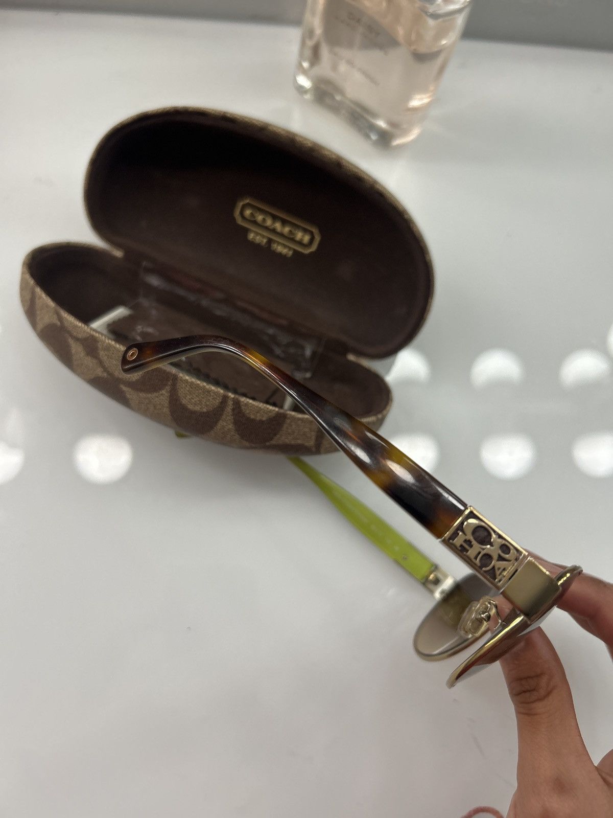 Coach Coach Green Tortoiseshell Print Sunglasses Size ONE SIZE - 9 Thumbnail