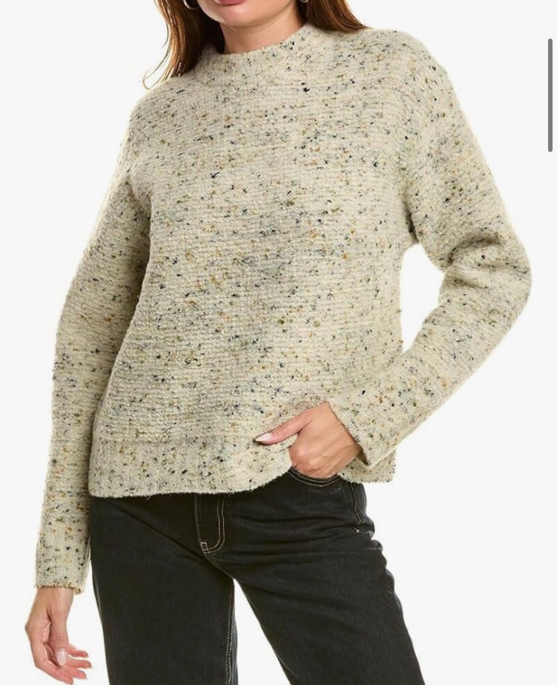 Theory Boxy Mock Neck Tweed Boucle Sweater Size S / US 4 / IT 40 - 7 Thumbnail