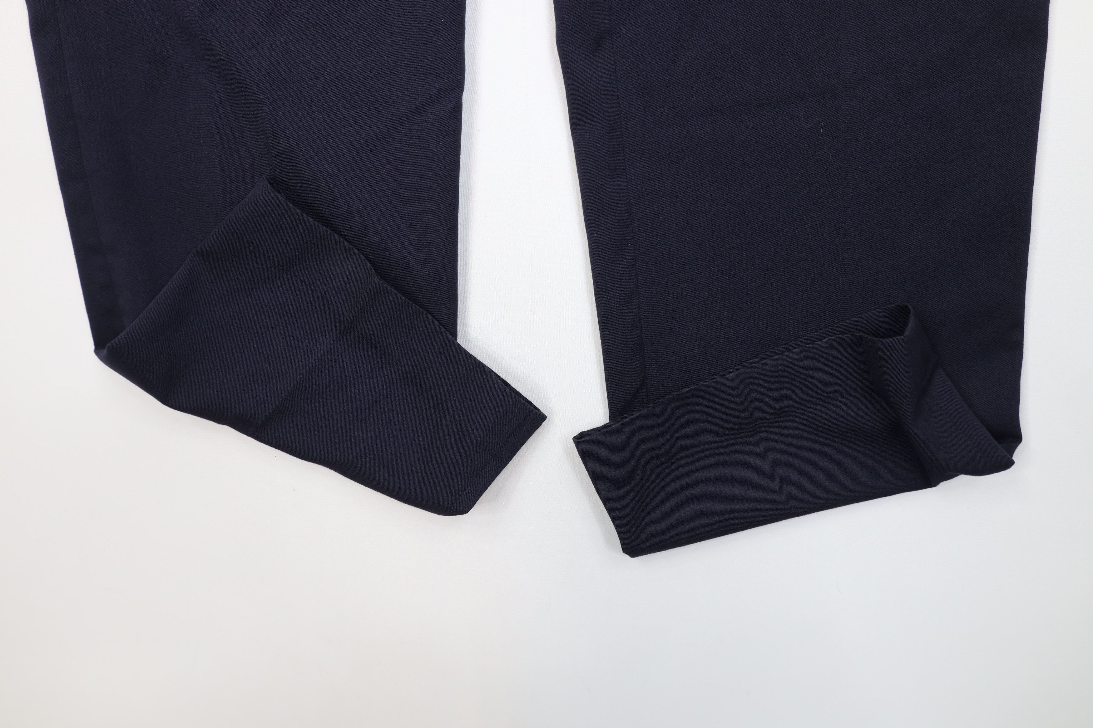 Vintage Vintage 90s Gabardine Knit Wide Leg Chino Pants Navy Blue Size US 32 / EU 48 - 5 Thumbnail