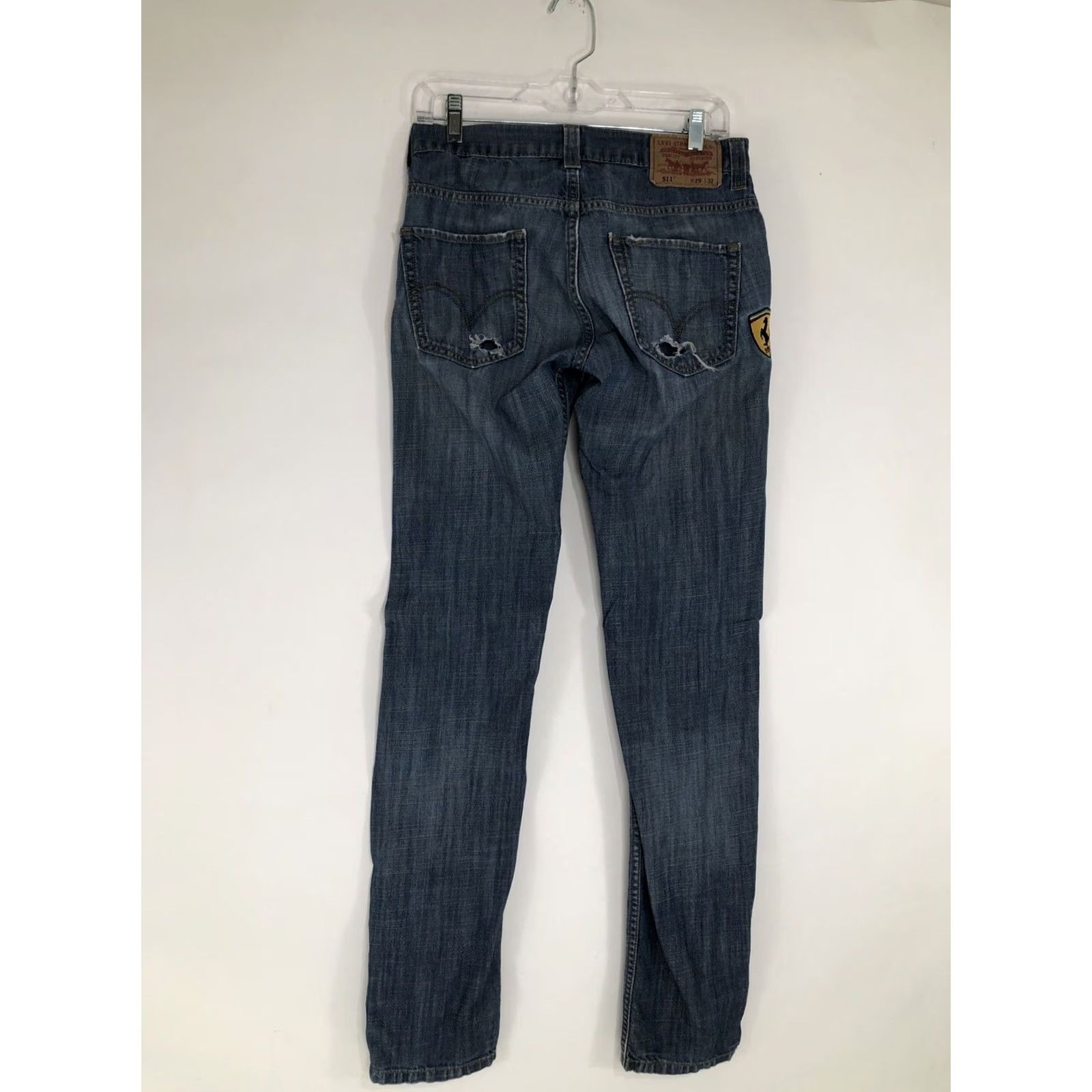 Levi's FERRARI SCUDERIA Levi's 511 Jeans Skinny Distressed 29x33 Mens Blue Jeans Size US 29 - 7 Thumbnail