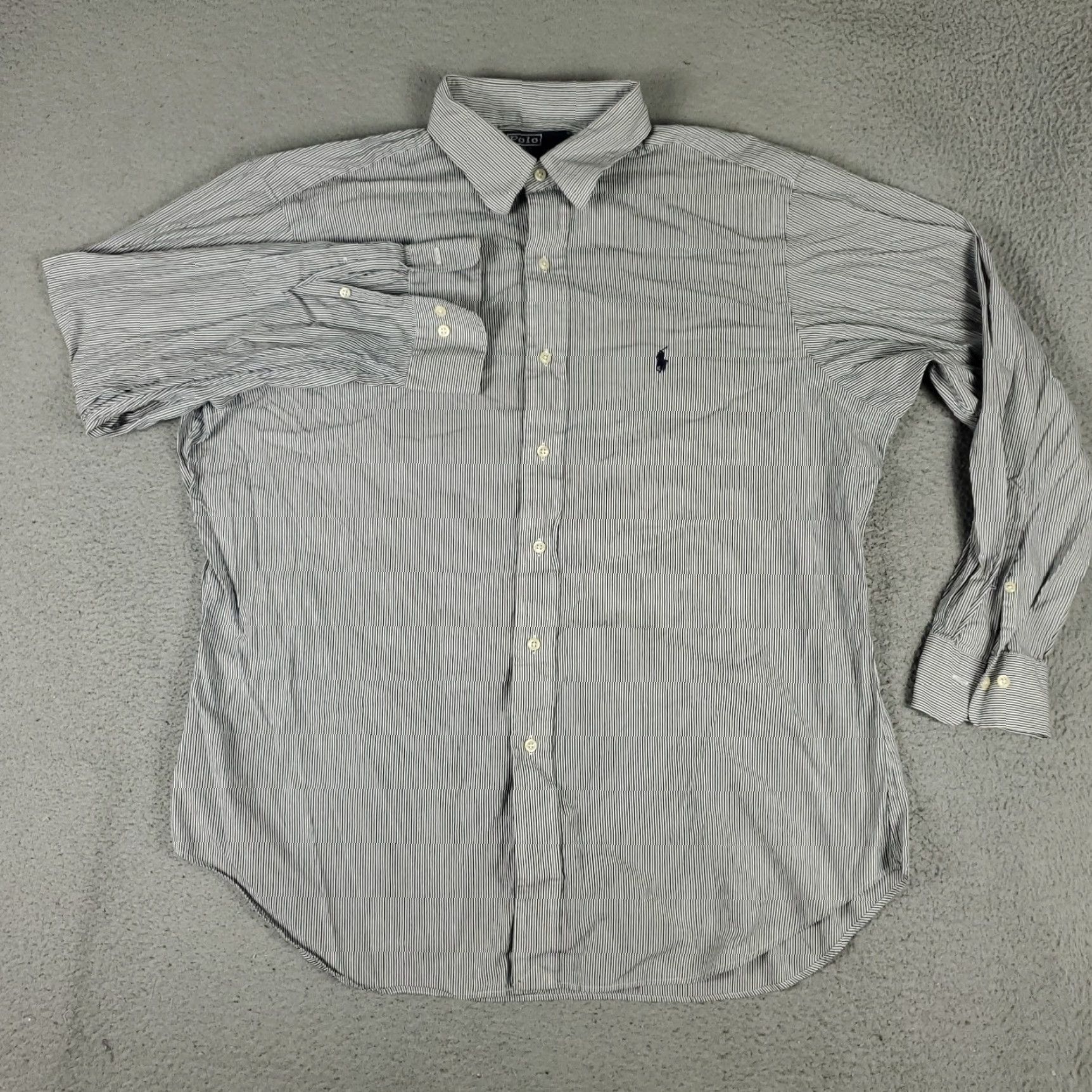 Ralph Lauren Ralph Lauren Dress Shirt Men’s Size 17 Blue Striped Long Sleeve Button Up Classic Modern Size 46R - 3 Thumbnail