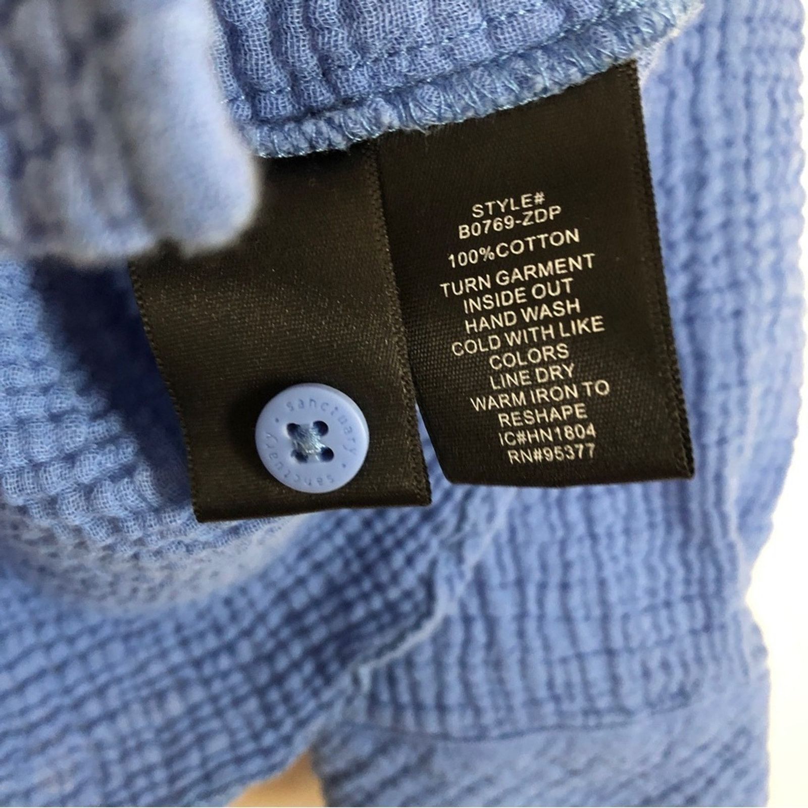 Anthropologie Anthropologie Sanctuary Boyfriend Shirt Blue Cotton Top Size XS / US 0-2 / IT 36-38 - 7 Thumbnail