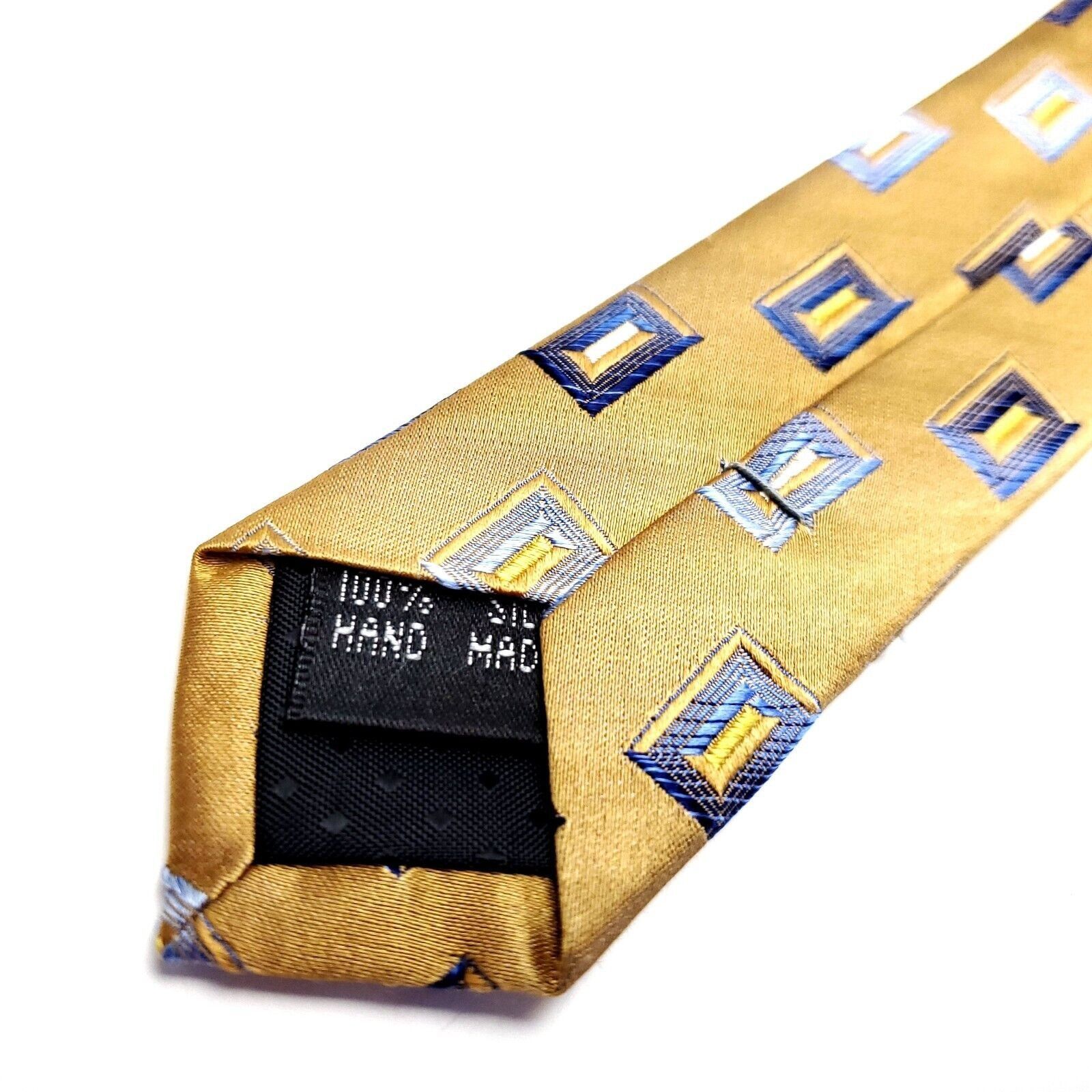 Designer Martin Wong Screenplay Silk Tie Woven Geometric Short Wide Y Size ONE SIZE - 5 Thumbnail