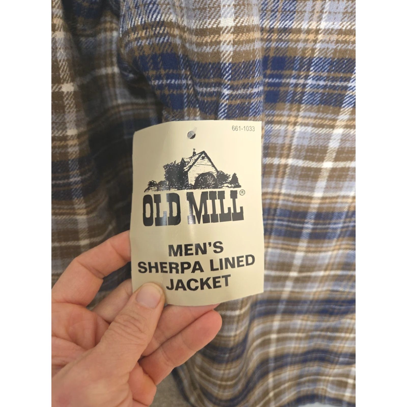 MILLY VINTAGE Old Mill Men’s Large Flannel Sherpa Lined Shirt Jacket Plaid Coat Barn NWT Size US L / EU 52-54 / 3 - 3 Thumbnail