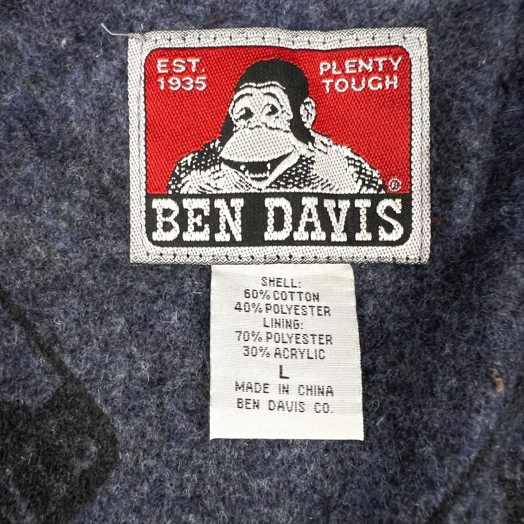 Ben Davis VINTAGE Ben Davis Canvas Chore Coat Blanket Lined Jacket Large Mens Black Snap Button Size US L / EU 52-54 / 3 - 5 Thumbnail