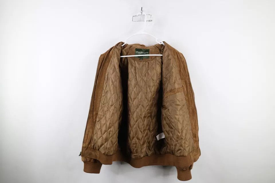 Vintage Vintage 90s Streetwear Leather Flight Bomber Jacket Brown Size US L / EU 52-54 / 3 - 6 Thumbnail