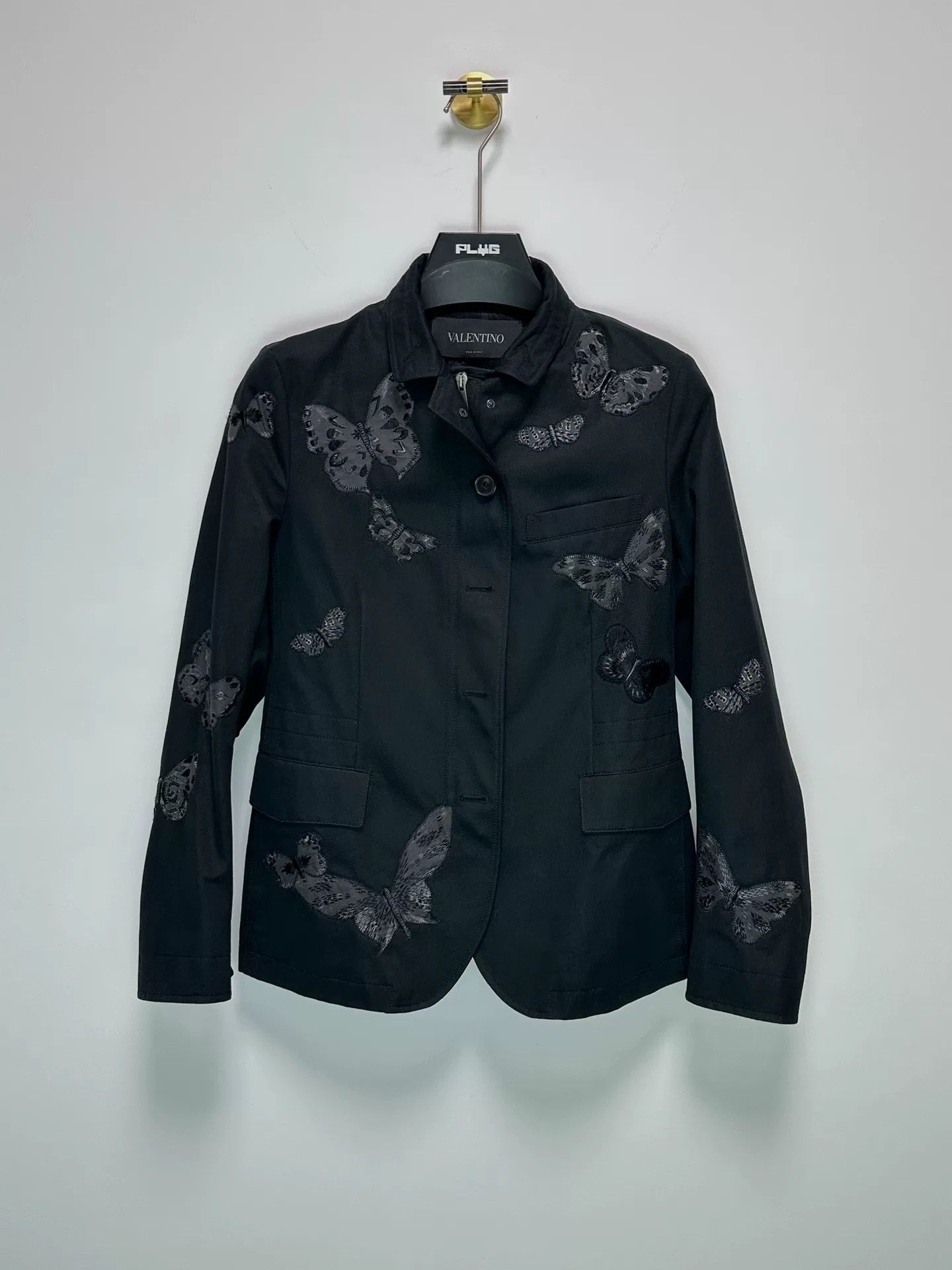 Valentino Valentino Black Embroidered Butterfly Jacket Size US M / EU 48-50 / 2 - 1 Thumbnail