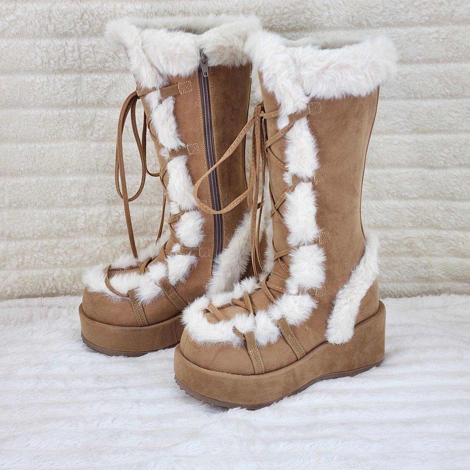 Other DEMONIA Cubby 311 Stomper Tan Mammoth Platform Goth Punk Kne Size US 12 / IT 42 - 1 Thumbnail