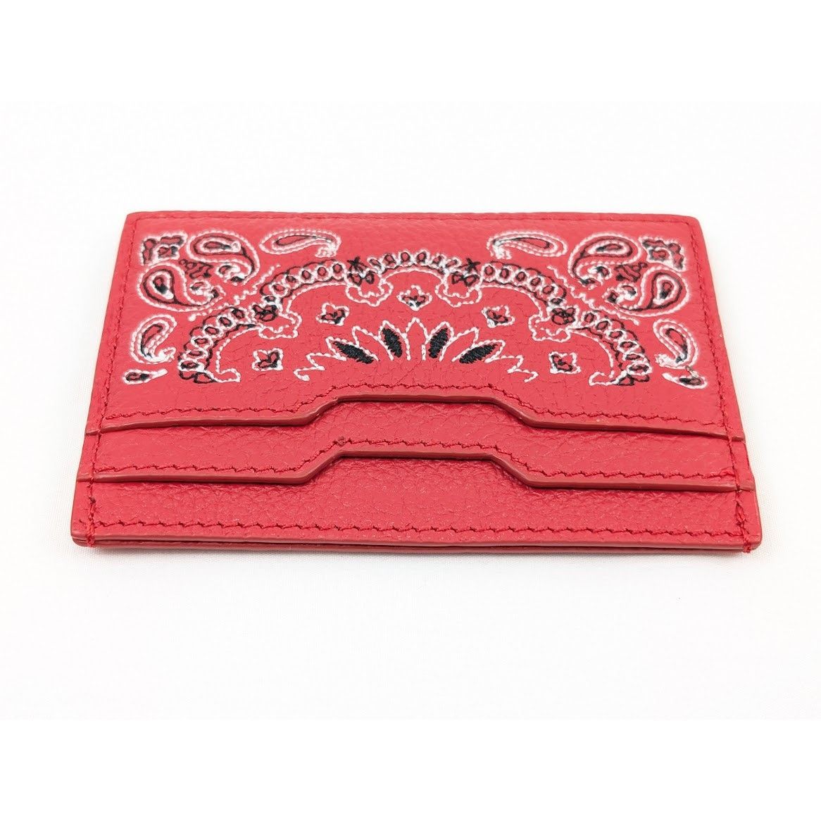 Amiri o1rshd1 Size: OS / Leather Bandana Card Holder in Red Size ONE SIZE - 3 Thumbnail
