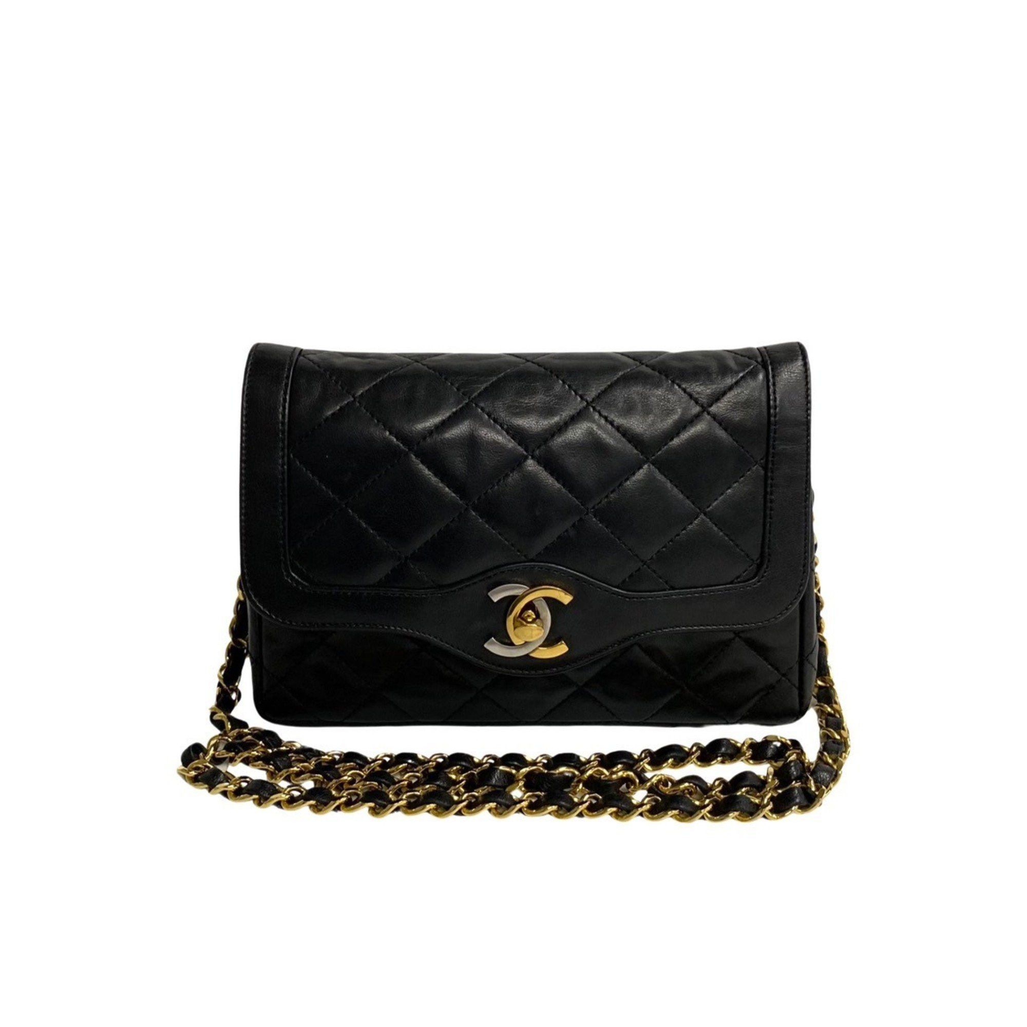 image of Chanel Paris Limited Matelasse Lambskin Leather Chain Shoulder Bag 20057 in Black, Women's