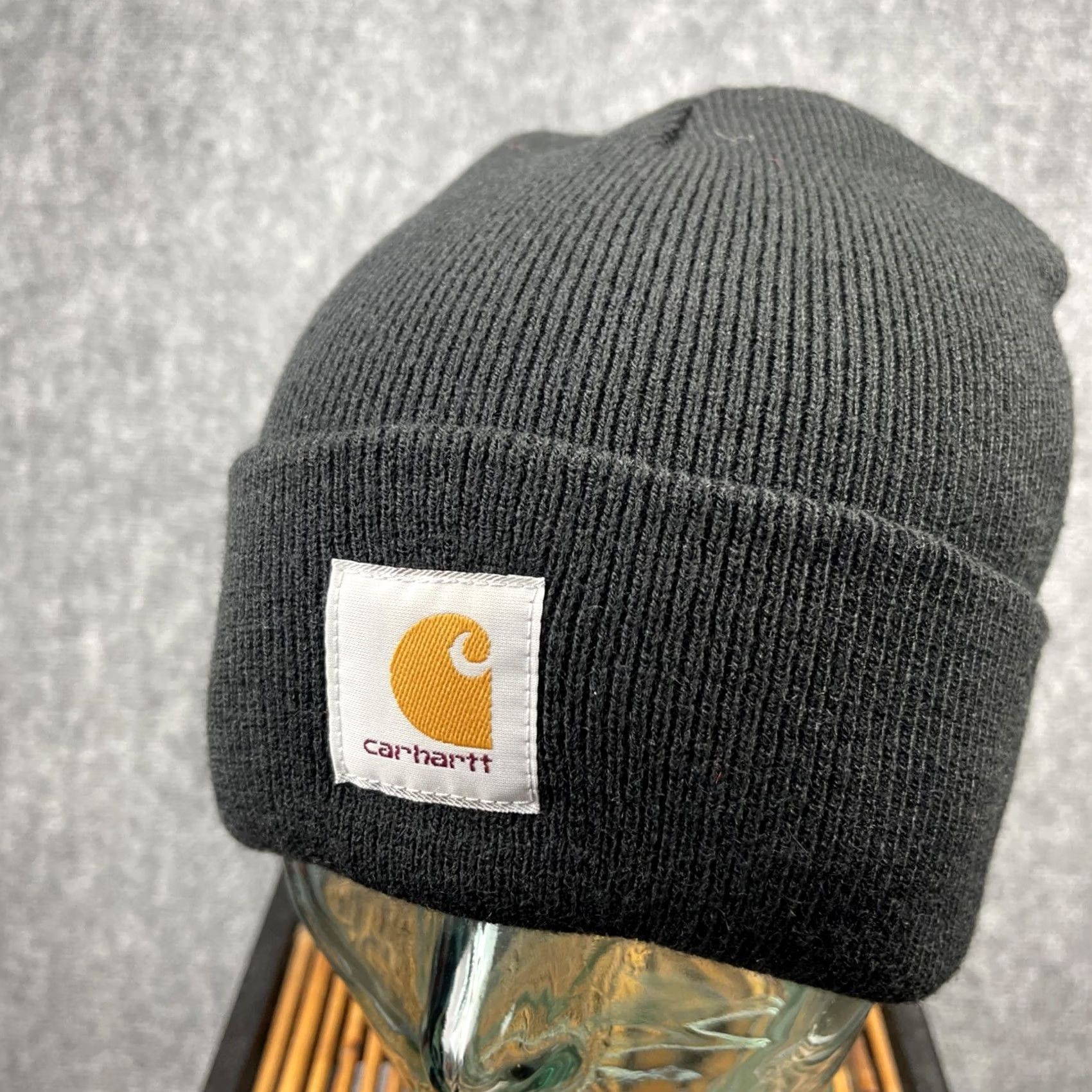Carhartt Carhartt Beanie Mens Black Knit Cuffed Ribbed A18 One Size Workwear Outdoor Mens Size ONE SIZE - 7 Thumbnail
