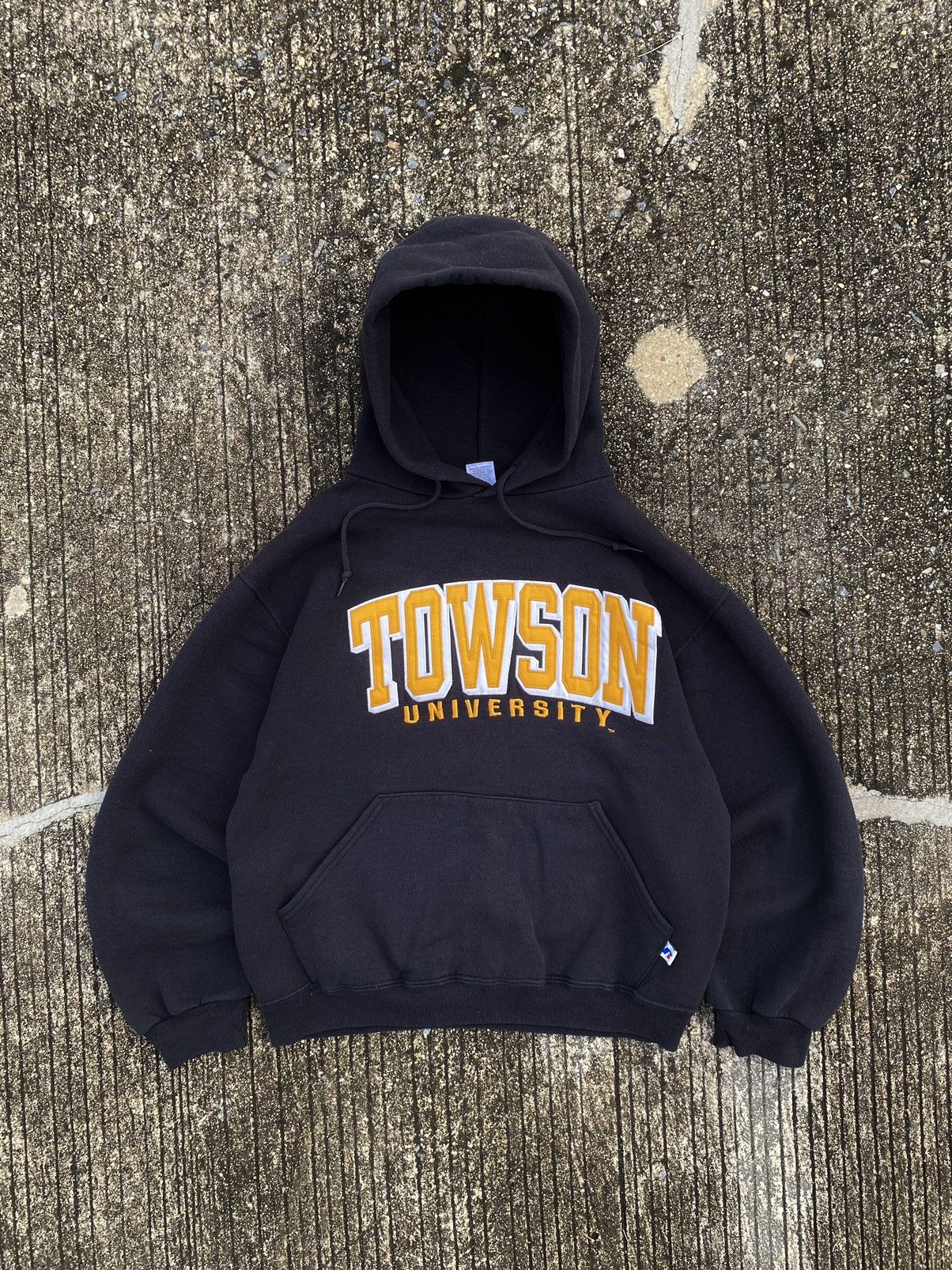 Image of Towson Russell Athletic Hoodie in Black, Men's (Size Small)