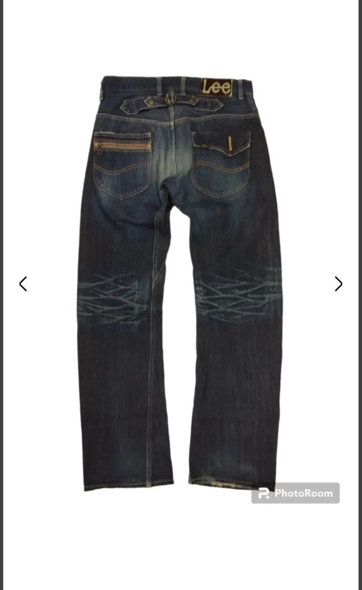 If Six Was Nine × Le Grande Bleu (L.G.B.) × Lee Cool Awesome Lee Cowboy Distressed Design Engineered Jeans Size US 34 / EU 50 - 19 Thumbnail