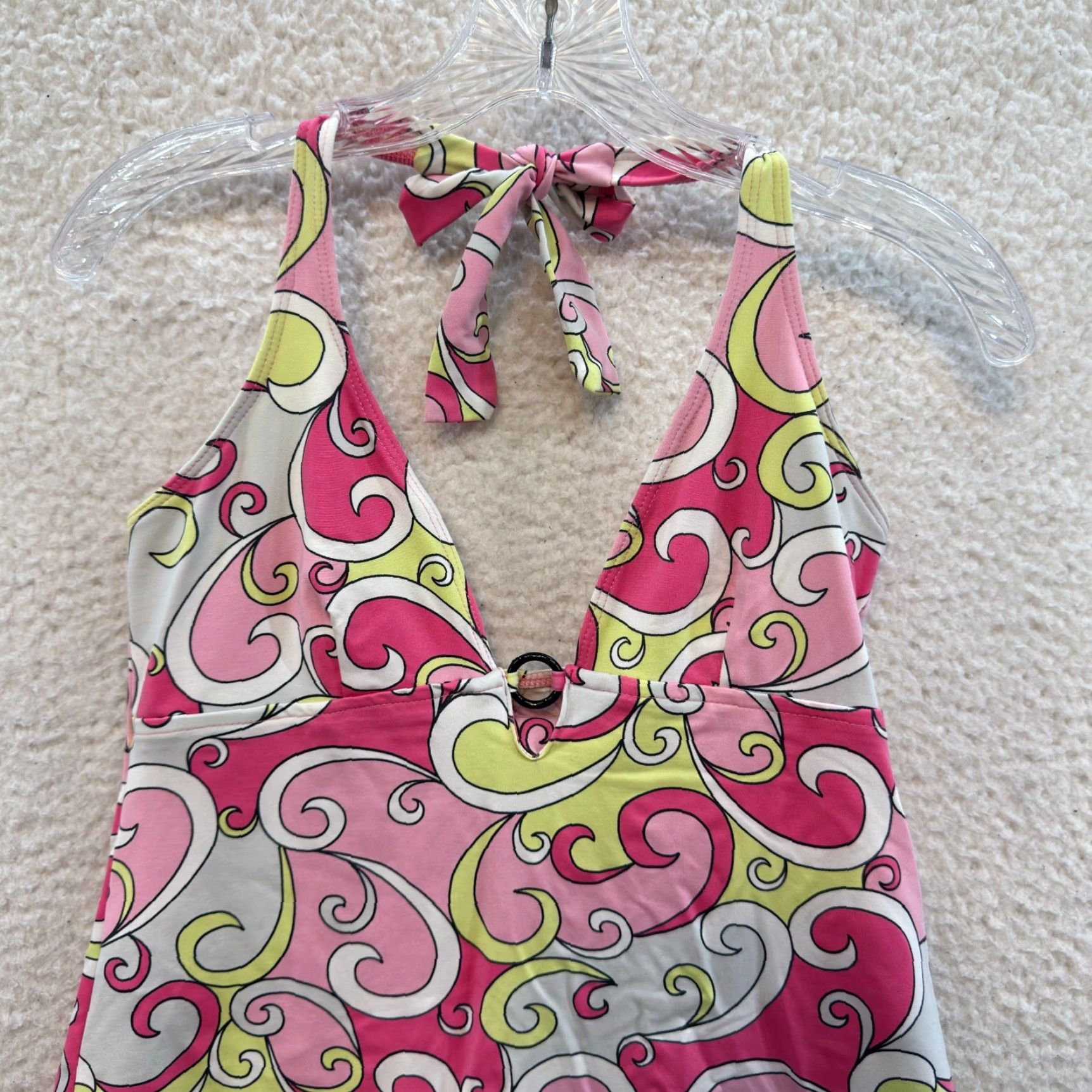 Vintage VINTAGE Rampage Tankini Swim Dress Pink M Psychedelic 60s 70s Groovy Pattern Womens Size M / US 6-8 / IT 42-44 - 3 Thumbnail