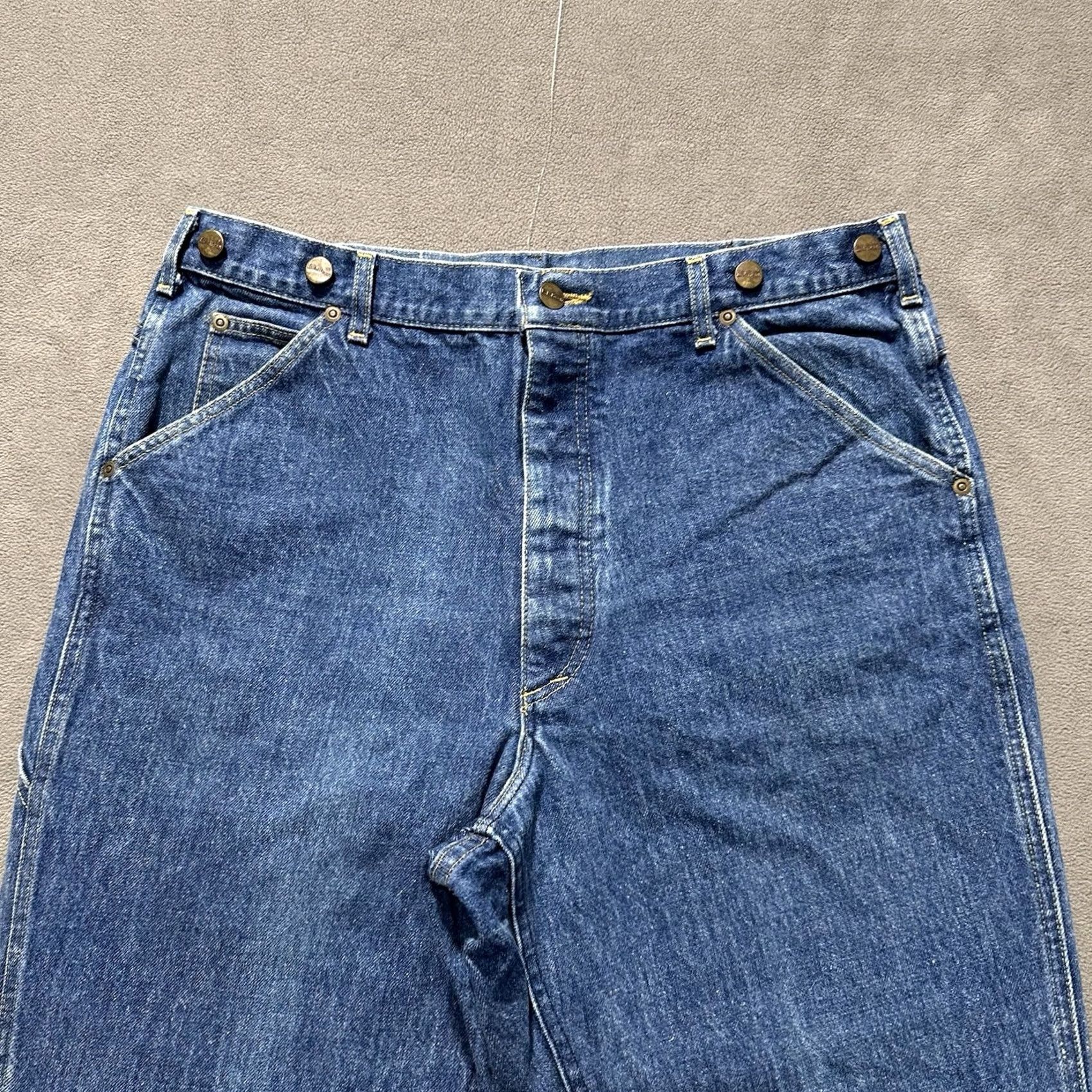 Vintage VINTAGE L.L. Bean West Branch Jeans Mens 38x34 Denim Blue Button Fly Union USA EUC 5-Pocket Workwear USA 80s Mens Size US 38 / EU 54 - 3 Thumbnail