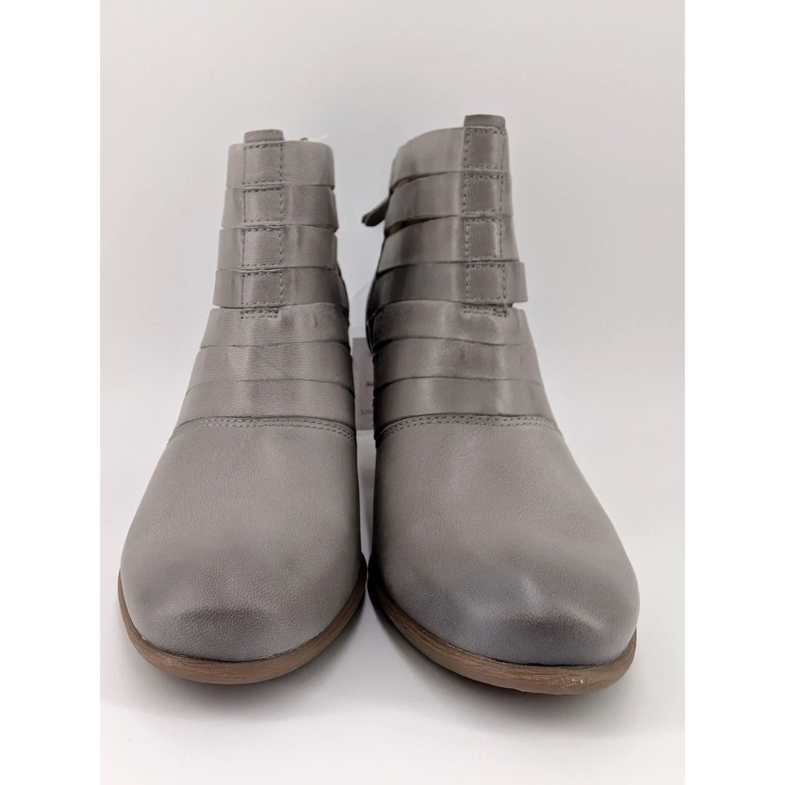 Vintage VINTAGE? No. (But follow rules) Josef Seibel Booties Womens 6.5 Gray Strappy Ankle Block Heel Zip 87901 Size US 7 / IT 37 - 3 Thumbnail