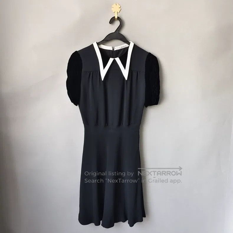 Miu Miu Patchwork Velvet Black Midi Dress Size 38i, Women's (Size Xs)