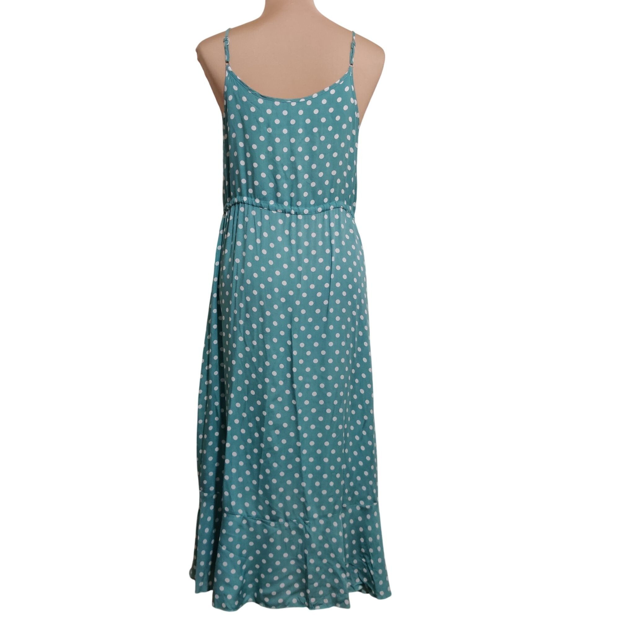 Other Polka Dot Midi Dress Boho Cottagecore Sundress Flowy Button- Size L / US 10 / IT 46 - 2 Thumbnail