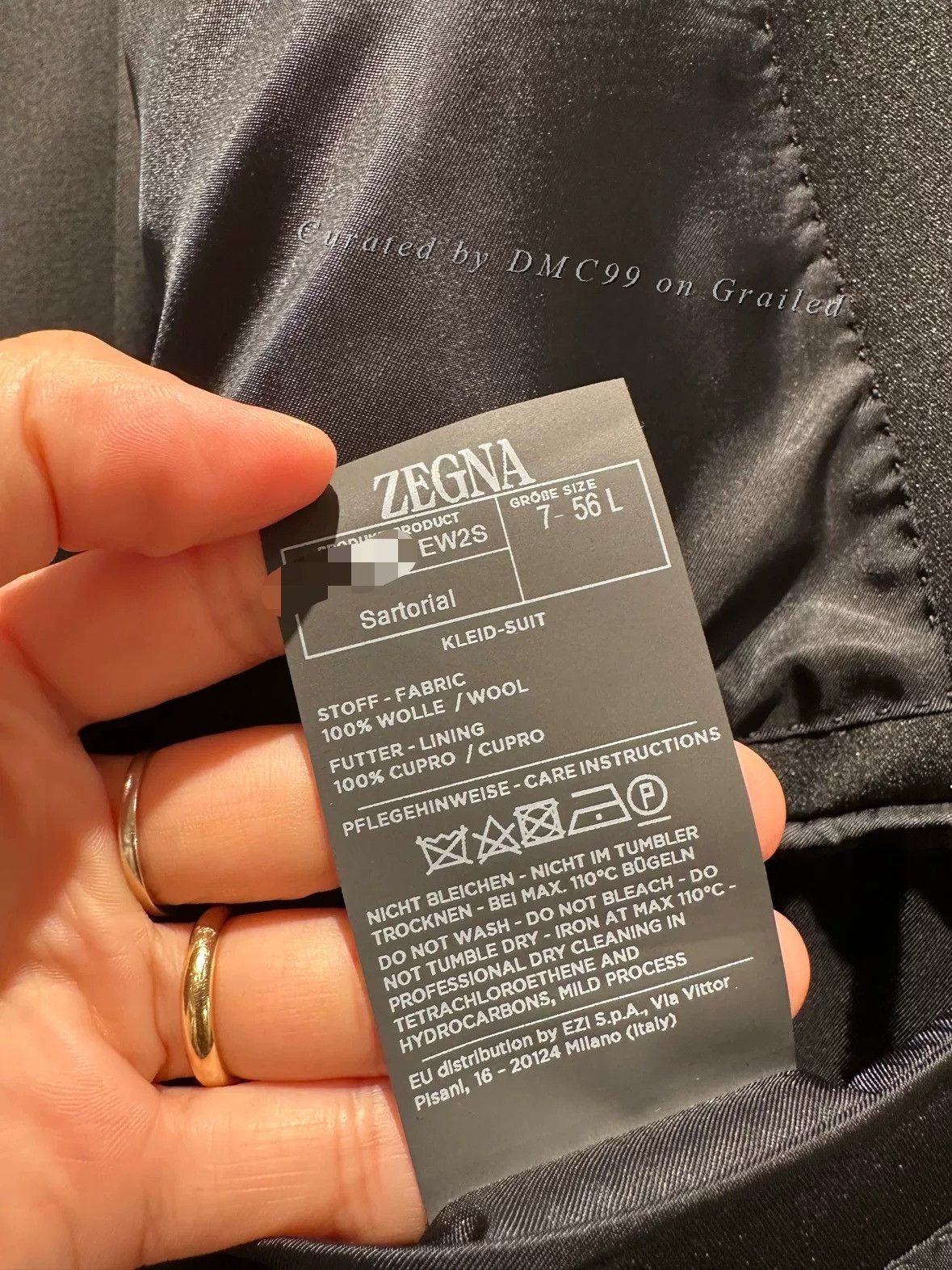 Ermenegildo Zegna Zegna Black Wool Men’s Suit Set Size US L / EU 52-54 / 3 - 9 Thumbnail