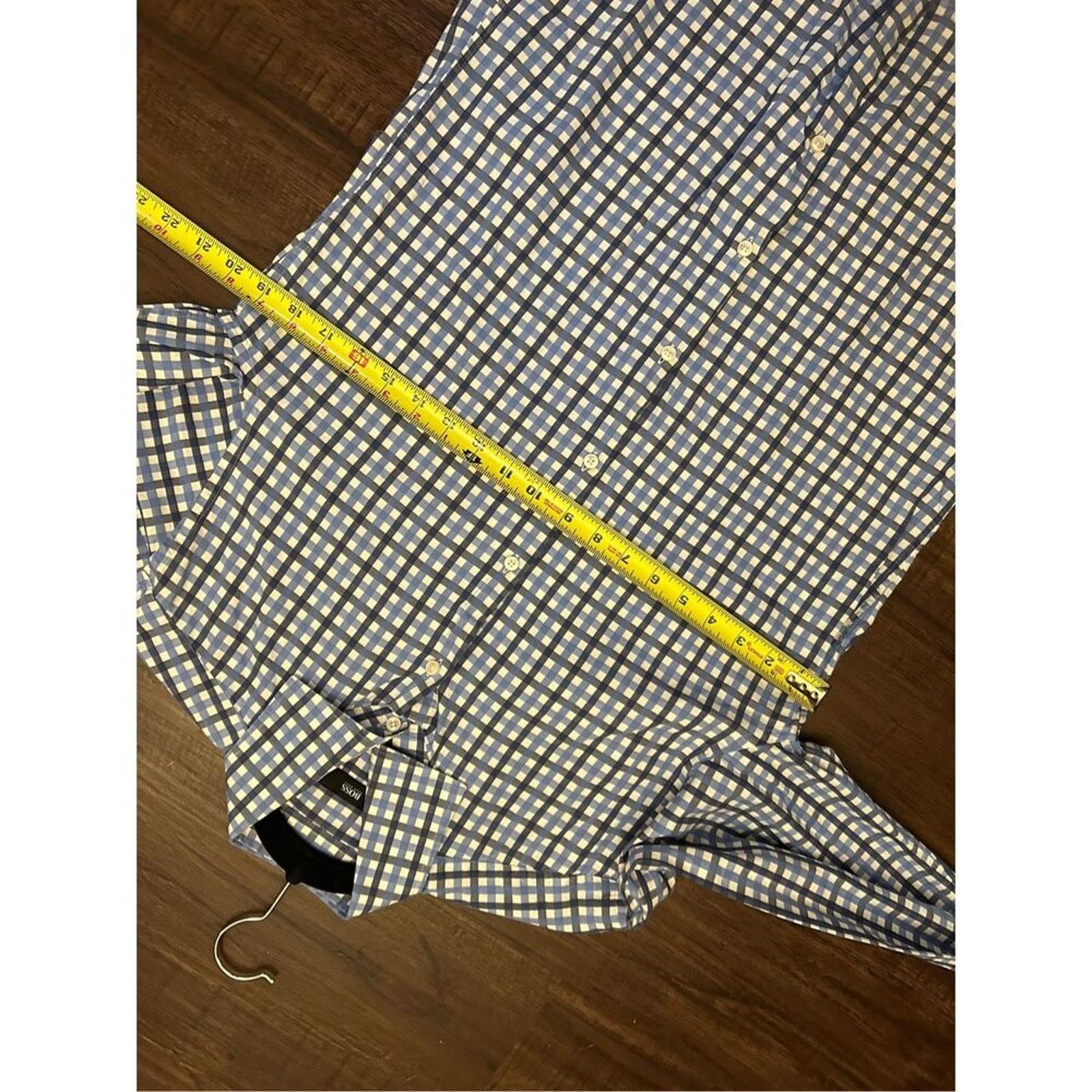 Hugo Boss Hugo Boss Blue Gray Check Button-Down, Sz Medium * Size US M / EU 48-50 / 2 - 3 Thumbnail