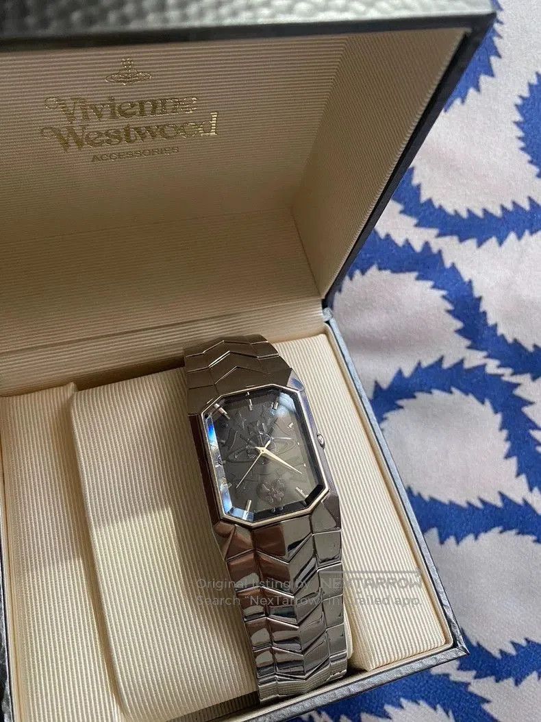 Vivienne Westwood Silver Black Armor Watch .