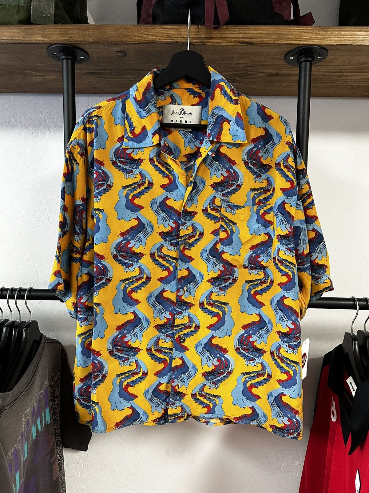 Marni Marni acid cars print viscose wrinkled shirt Size US M / EU 48-50 / 2 - 2 Thumbnail