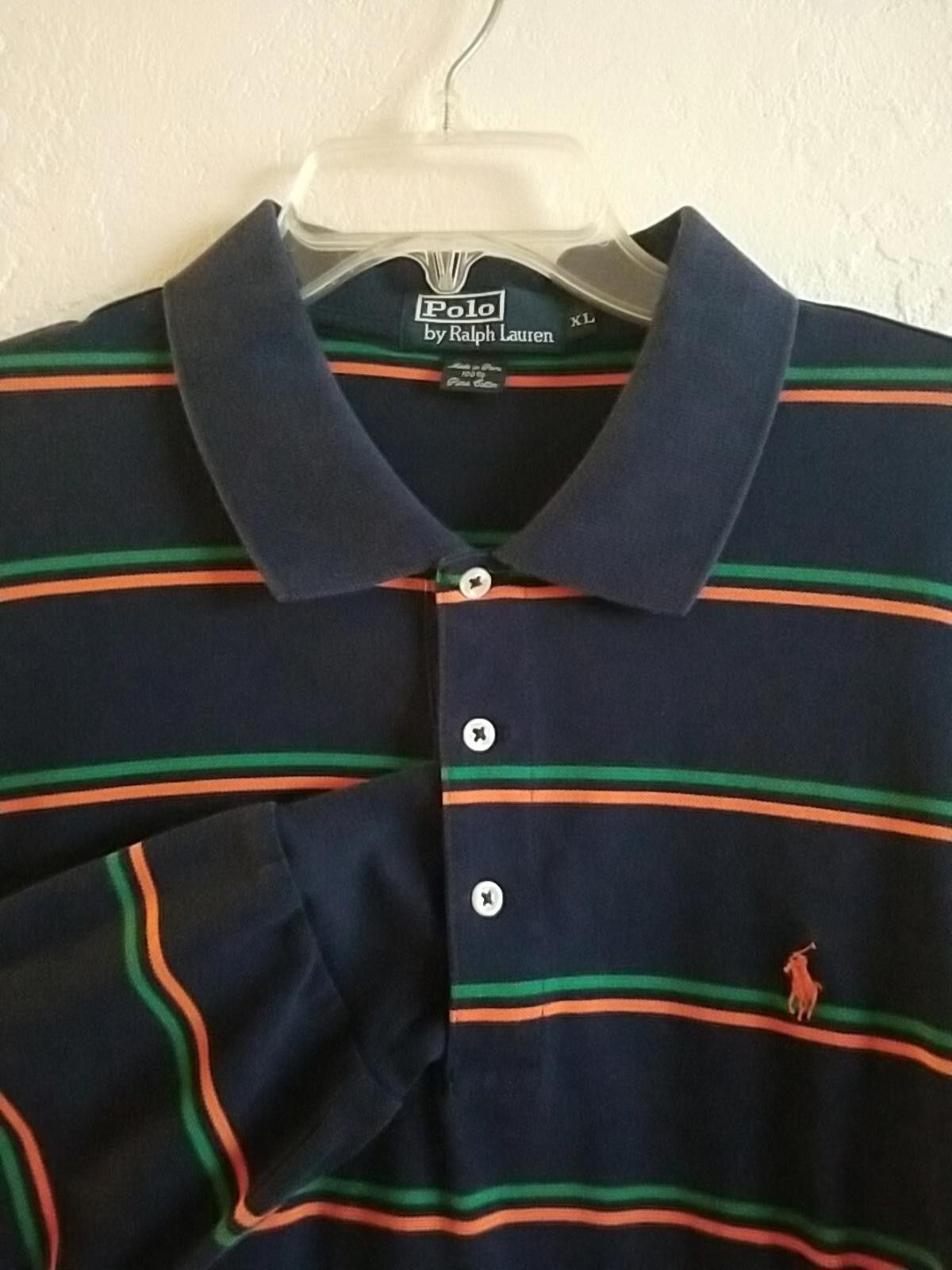 Polo Ralph Lauren Polo Ralph Lauren Mens XL Pima Cotton Polo Shirt LS Striped Size US XL / EU 56 / 4 - 2 Thumbnail